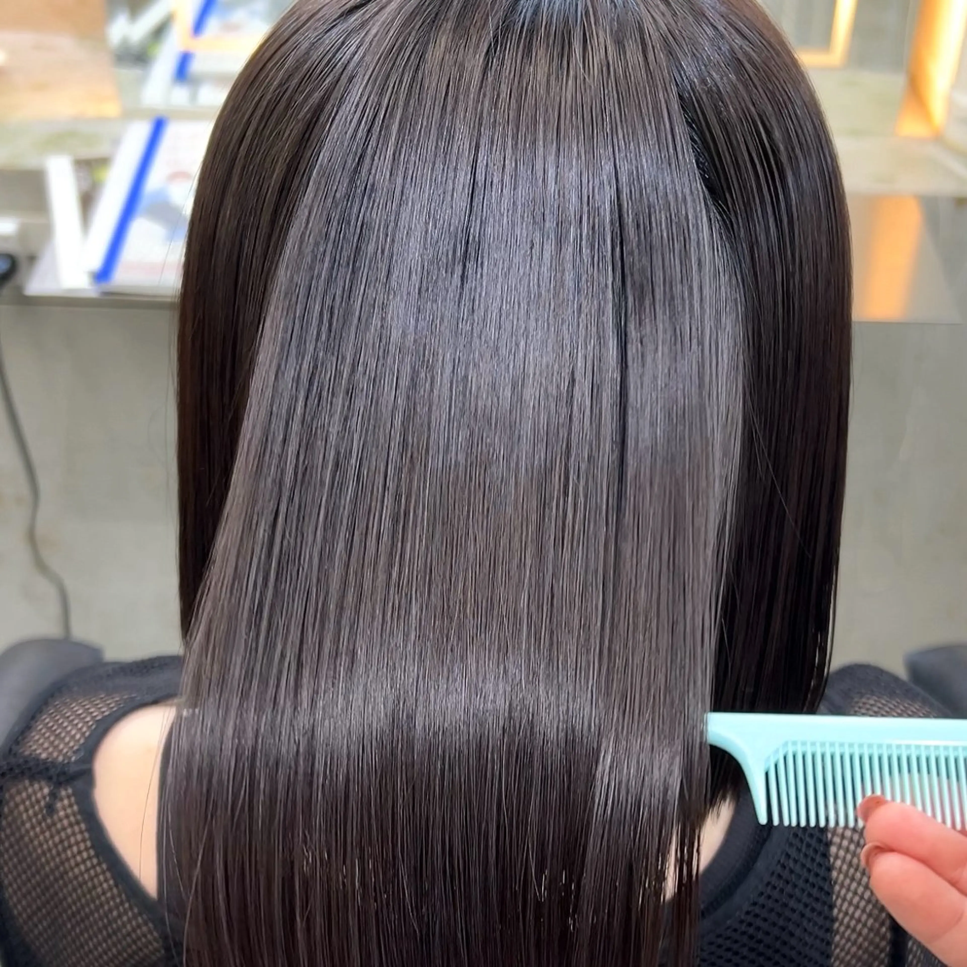 ミディアム ボブ 縮毛矯正 カット 縮毛矯正 トリートメント ボブ/くびれボブ/ 髪質改善/Ru-kaのヘアスタイル