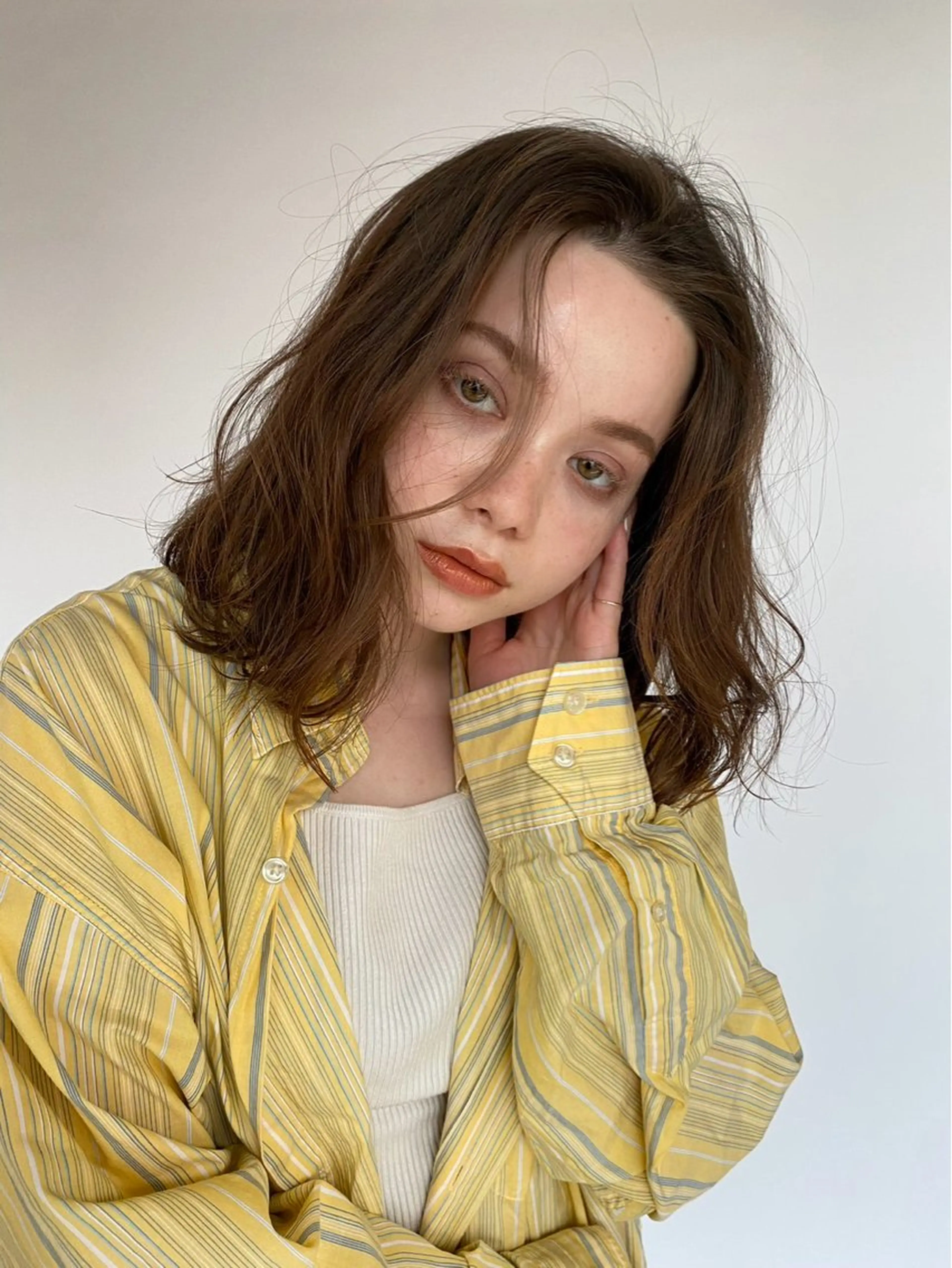 セミロング カラー パーマ セミロングパーマ ブラウンカラー カット パーマ 無料モデル募集/ボブ /レイヤー/Rinのヘアスタイル