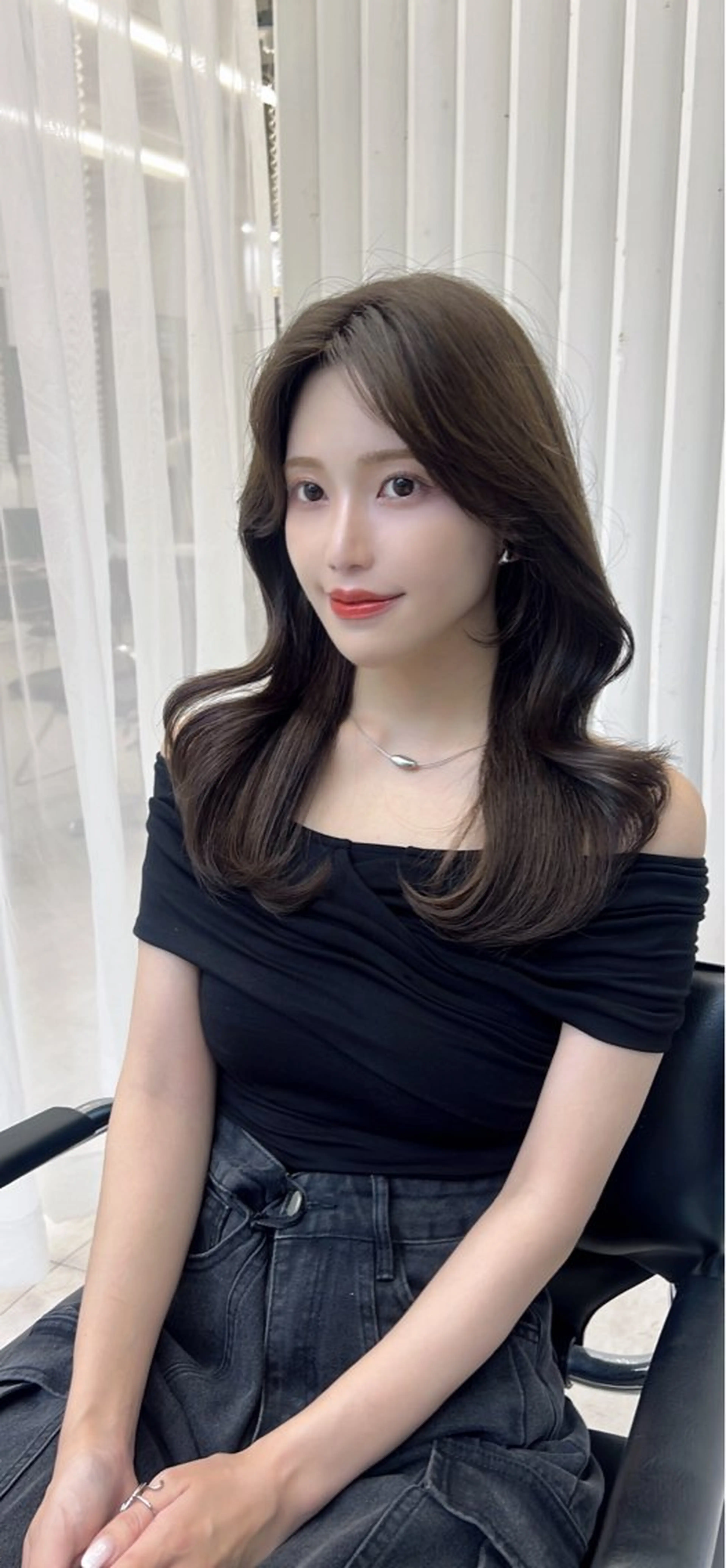 ロング カラー 韓国ヘア♡ 顔まわりカットayaのヘアスタイル