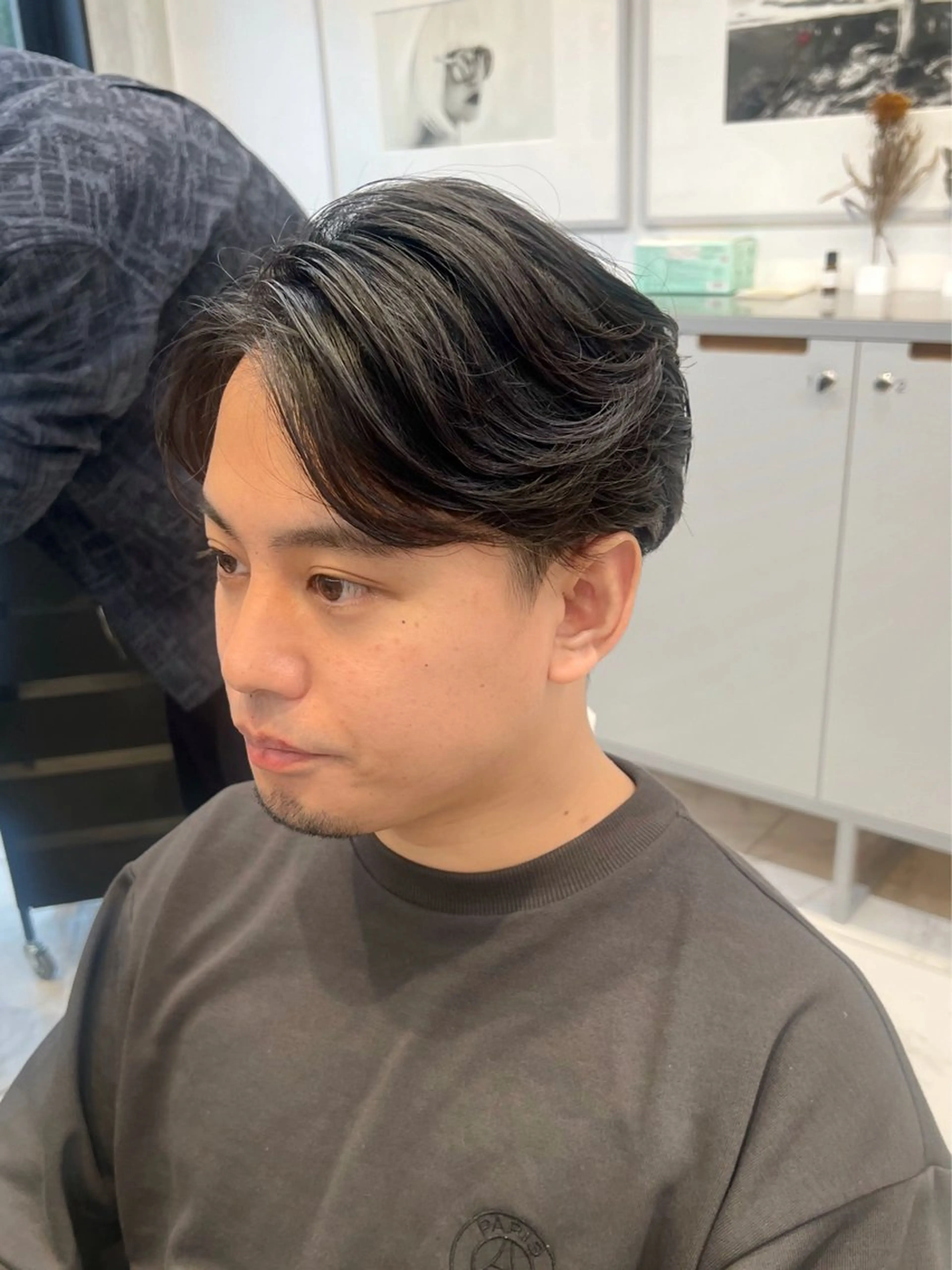 パーマ メンズ メンズパーマ ニュアンスパーマ カット パーマ トリートメント ヘッドスパ ヘアセット 似合わせくすみカラー ‎/縮毛/川添桃花‎のヘアスタイル