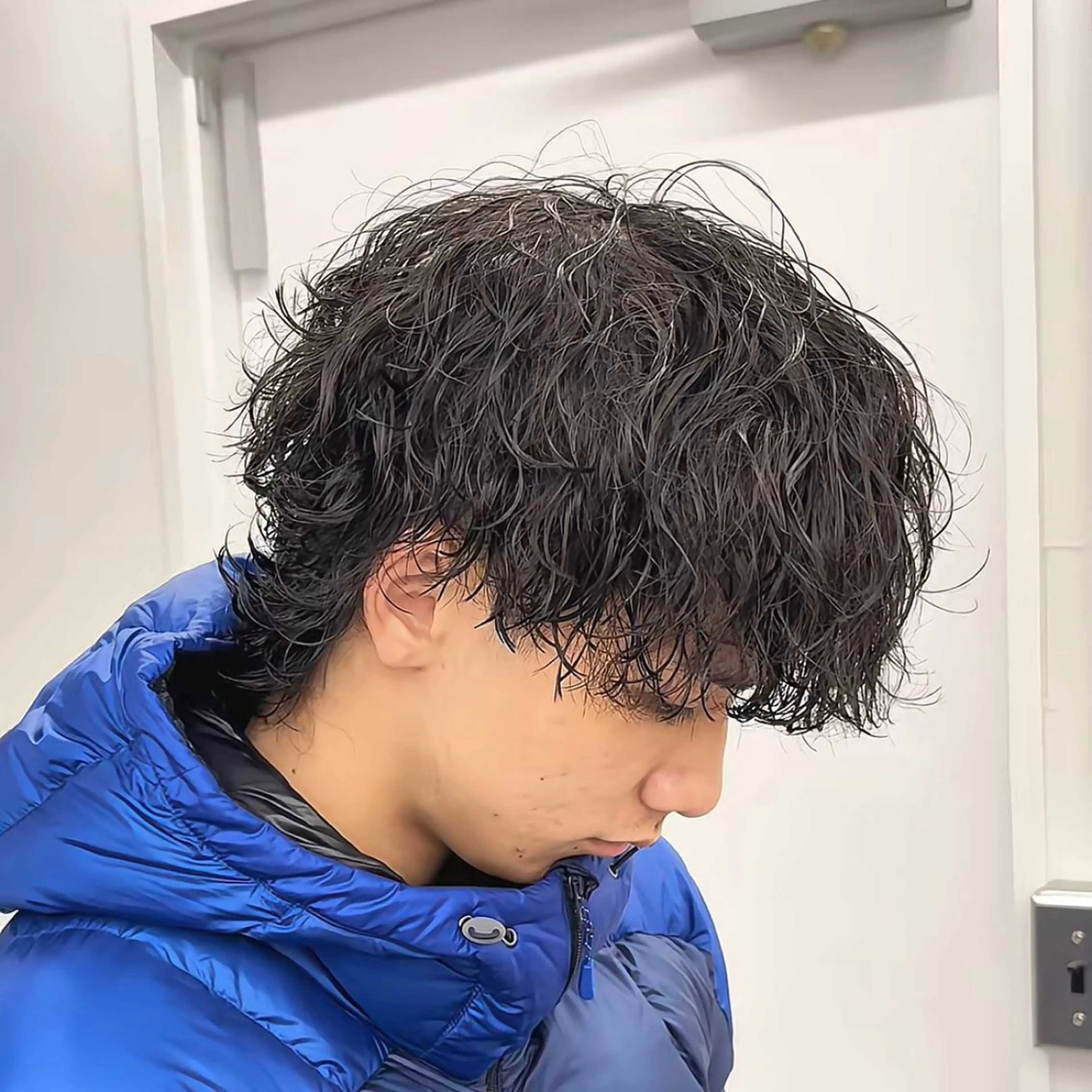 パーマ メンズ 波巻きパーマ カット パーマ ヘアセット 💋ホワイトメッシュ /パーマ/メンズ💋のヘアスタイル