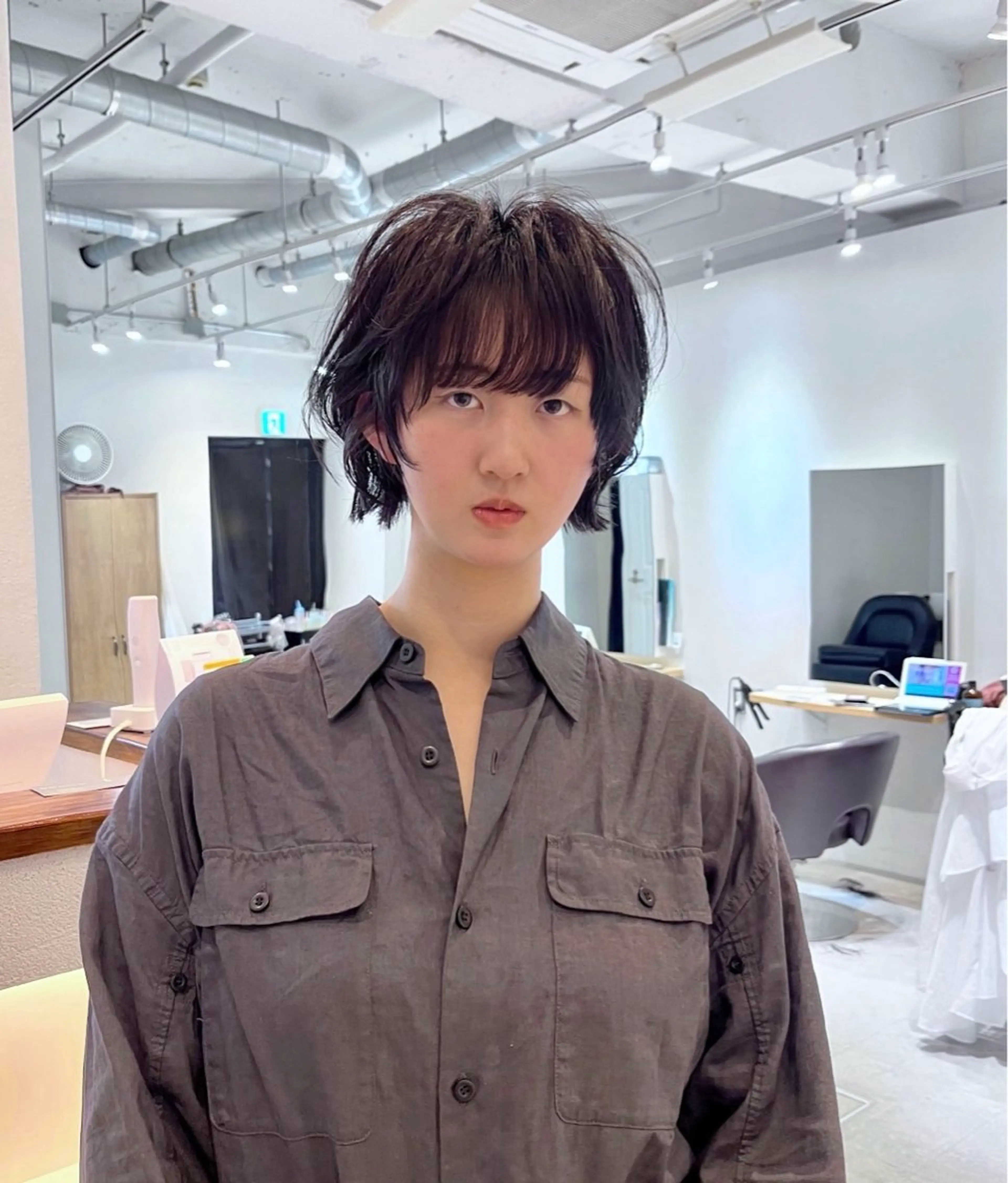ショート パーマ ボブレイヤー ボブ くせ毛 レイヤーカット カット パーマ ヘッドスパ 朝が楽なパーマ 🌱ショート/緒方椋のヘアスタイル