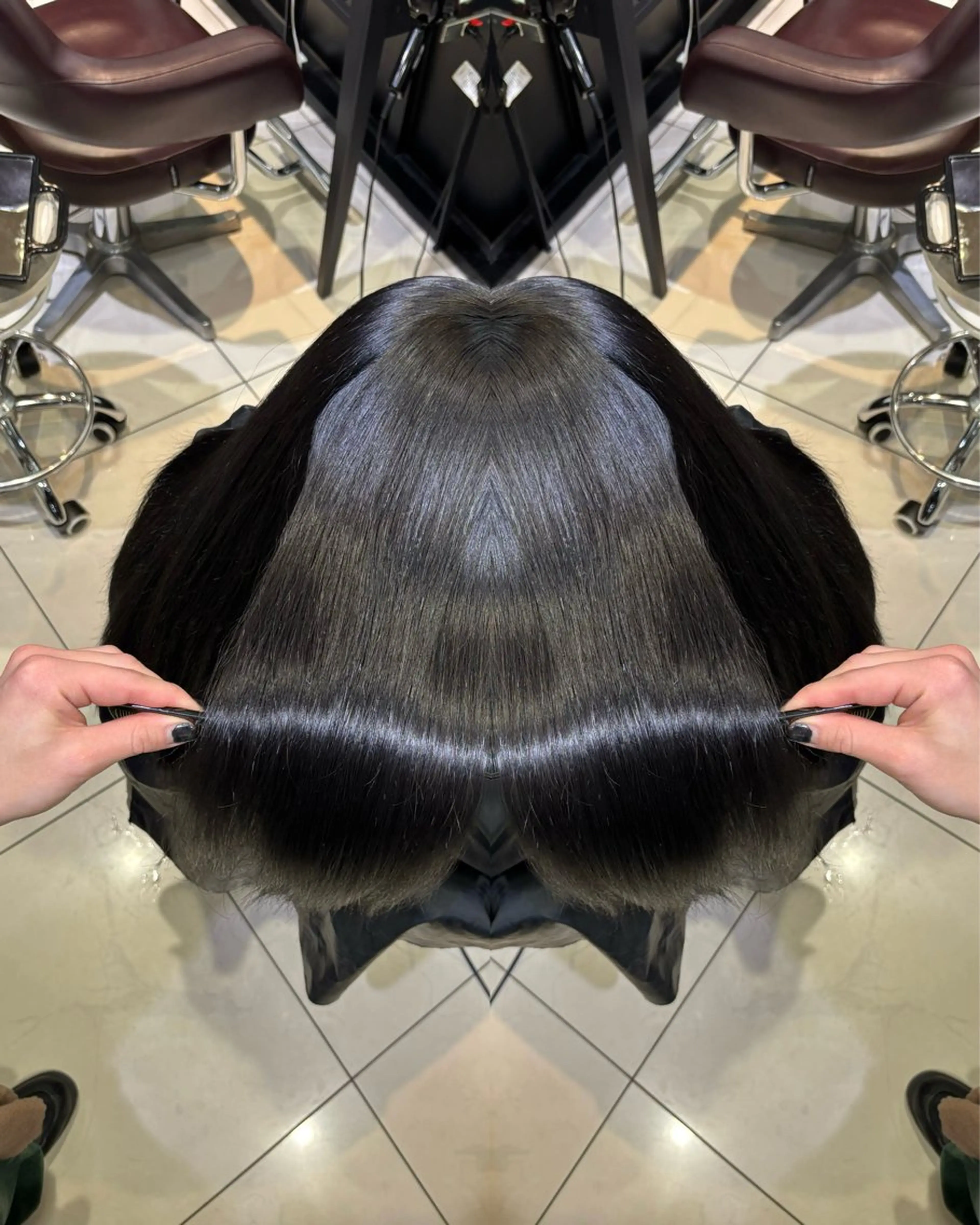 ロング カラー カット ヘアカラー 縮毛矯正 トリートメント 🩵レイヤー✖︎ 髪質改善🩵リョウヤのヘアスタイル