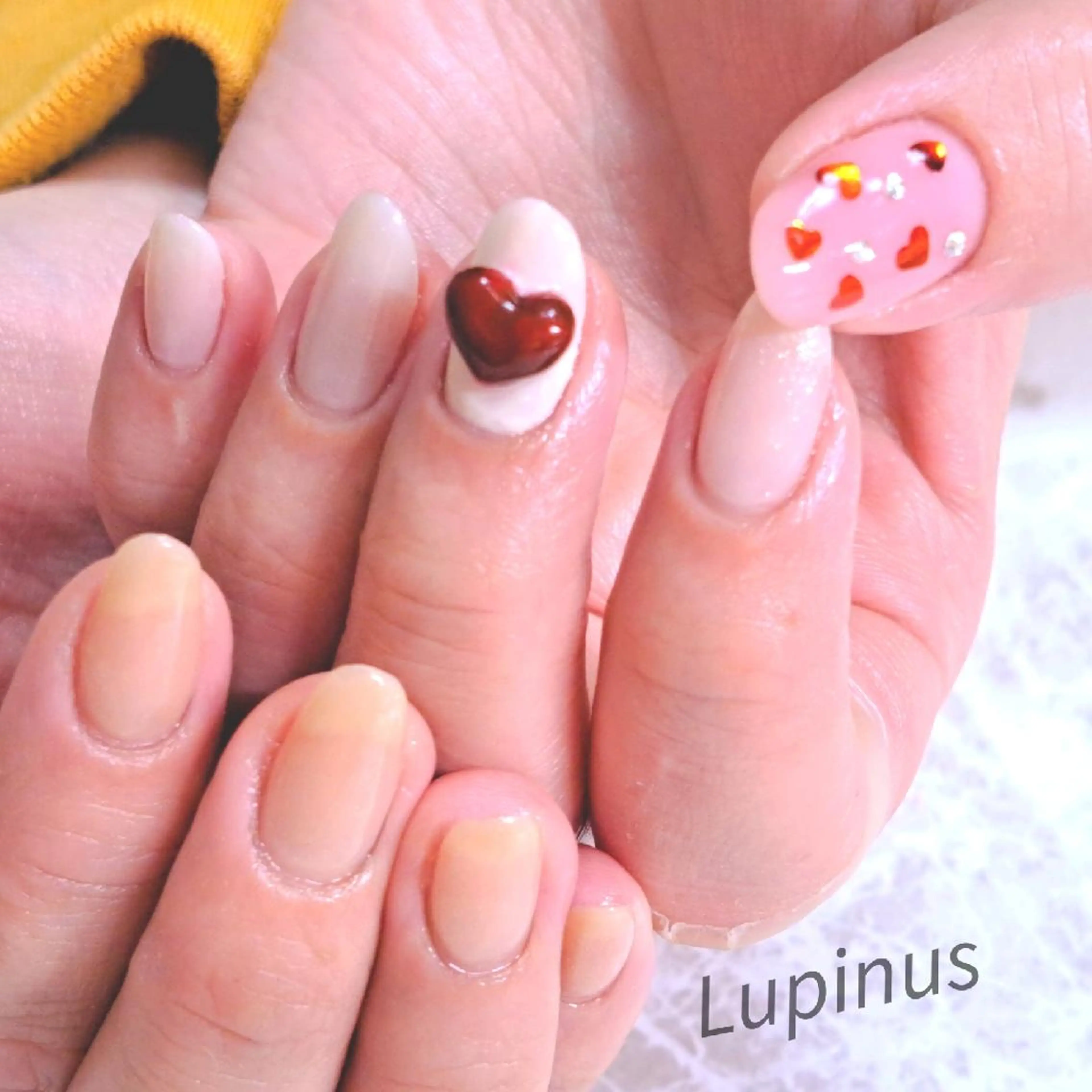 ネイル ハート バレンタイン Lupinus所属・Lupinus ルピナスのネイルデザイン