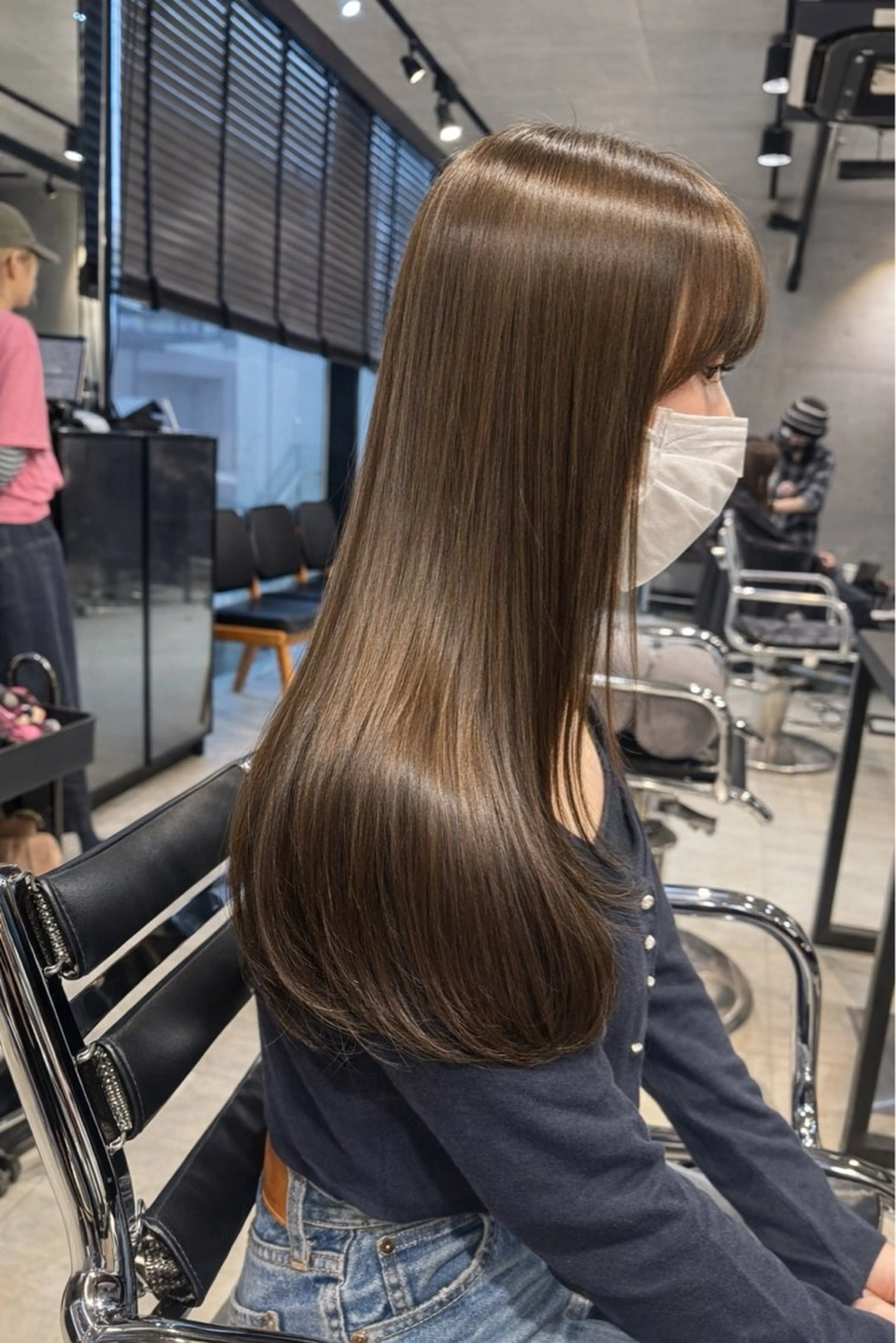 ロング カラー パーマ ヘアアレンジ カット ヘアカラー トリートメント 透明感/オリーブ/ グレージュ/YUKAのヘアスタイル