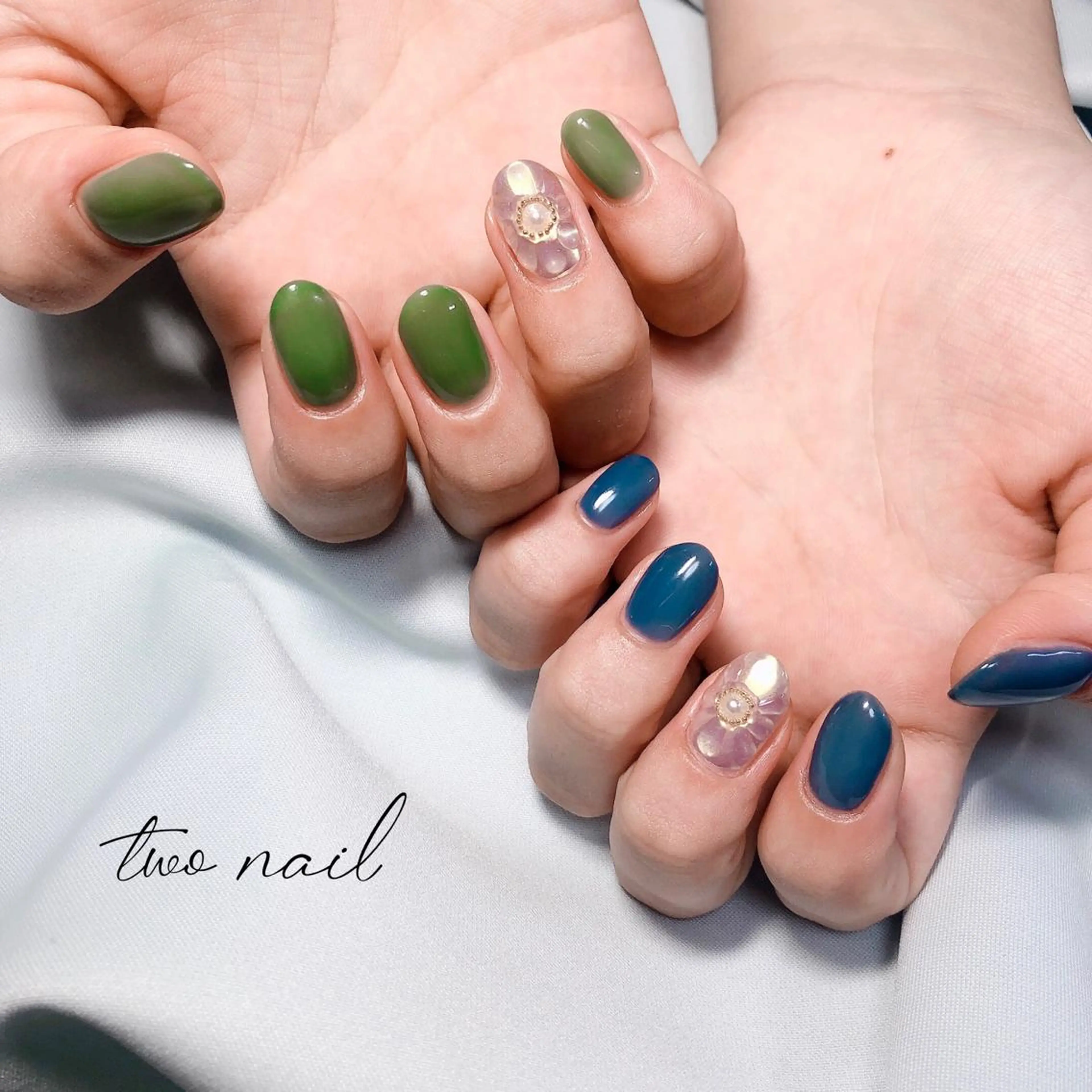 ネイル アートネイル フットネイル ハート ニュアンスネイル ホワイト two nailのネイルデザイン