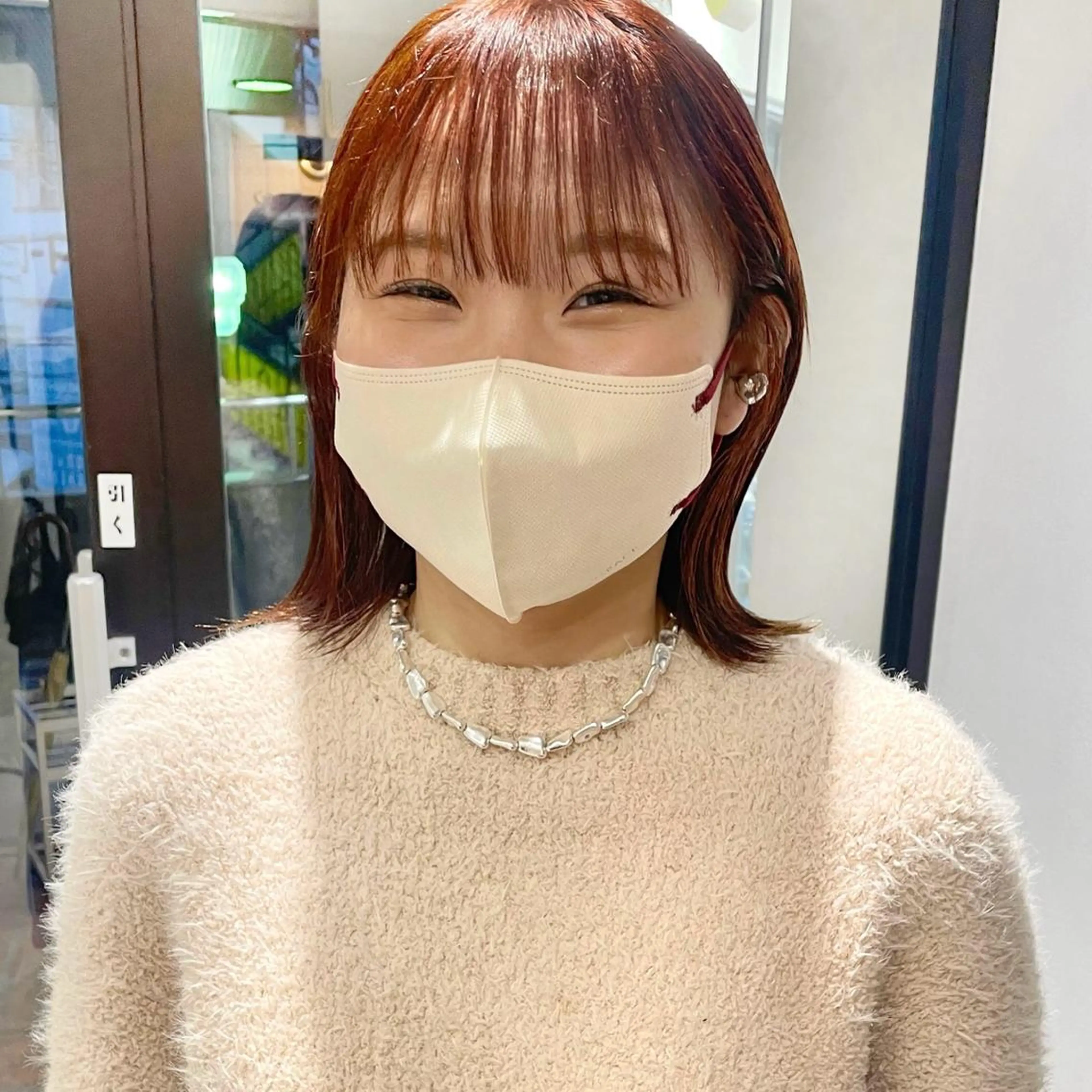 ミディアム カラー カット ヘアカラー トリートメント 🍊暖色×顔周り 🍊cocoroのヘアスタイル