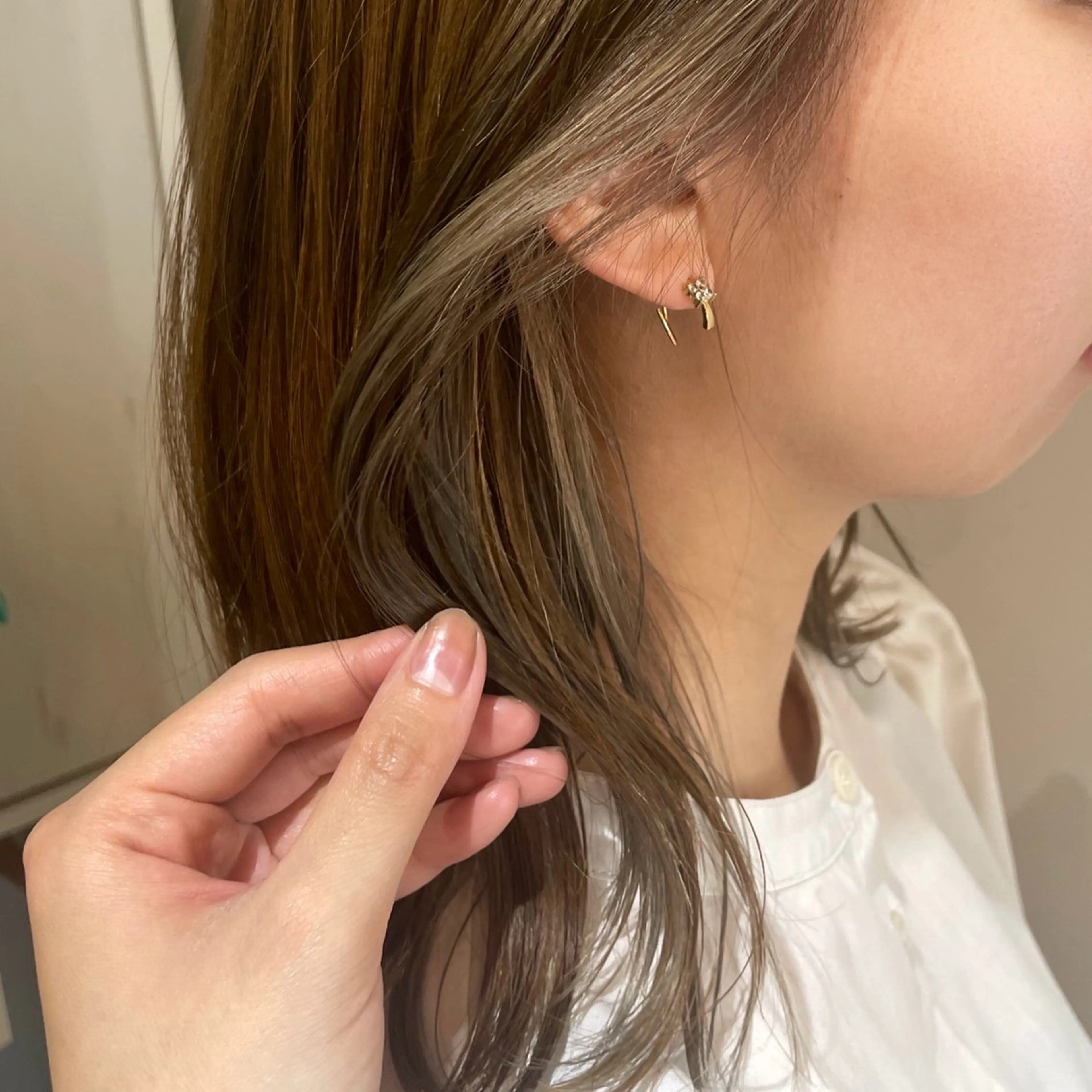 ミディアム 福井 瑞季のヘアスタイル