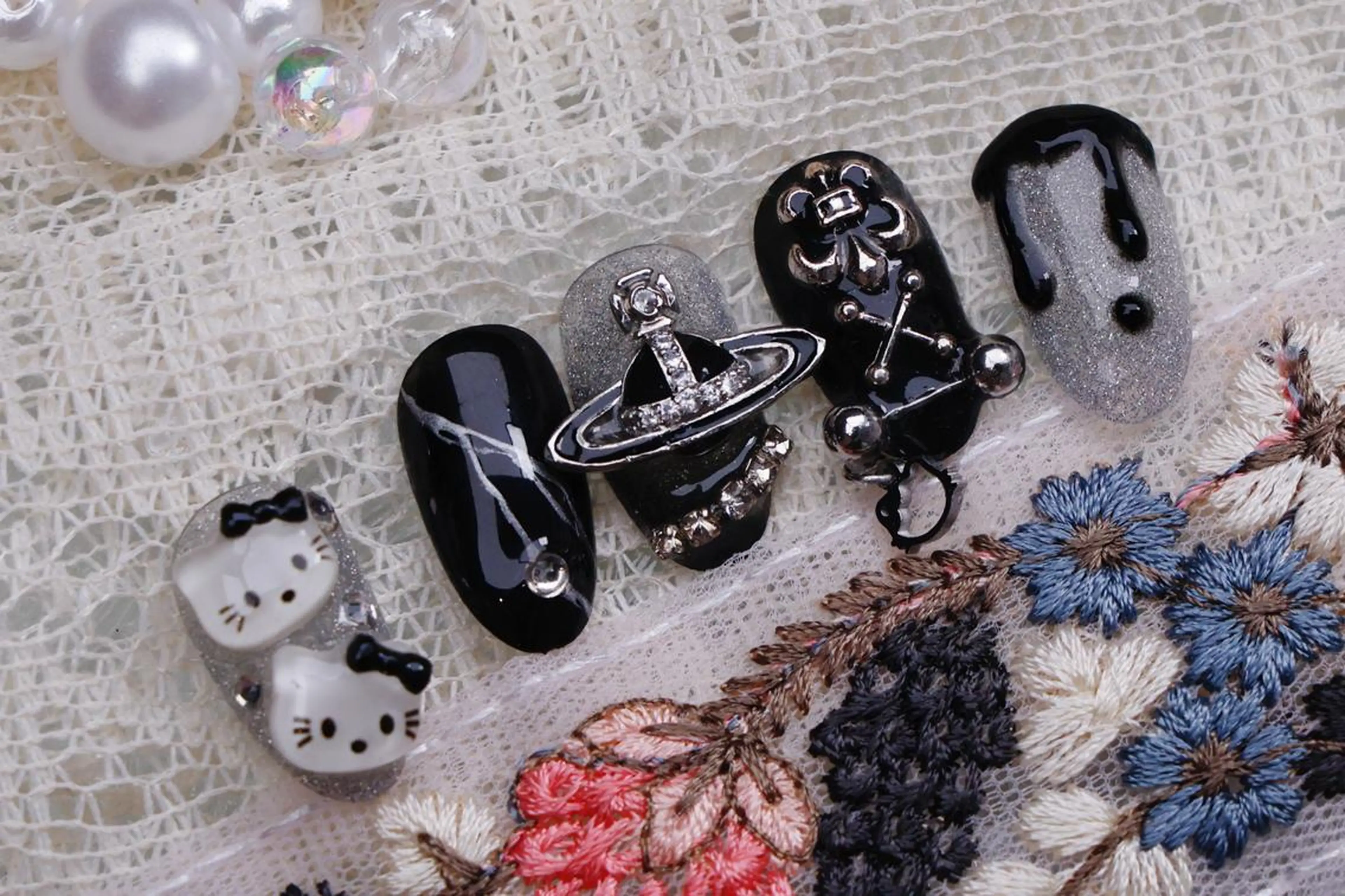 ネイル ハロウィン ロングネイル マグネットネイル スカルプネイル ネイルチップ Mss えりのネイルデザイン