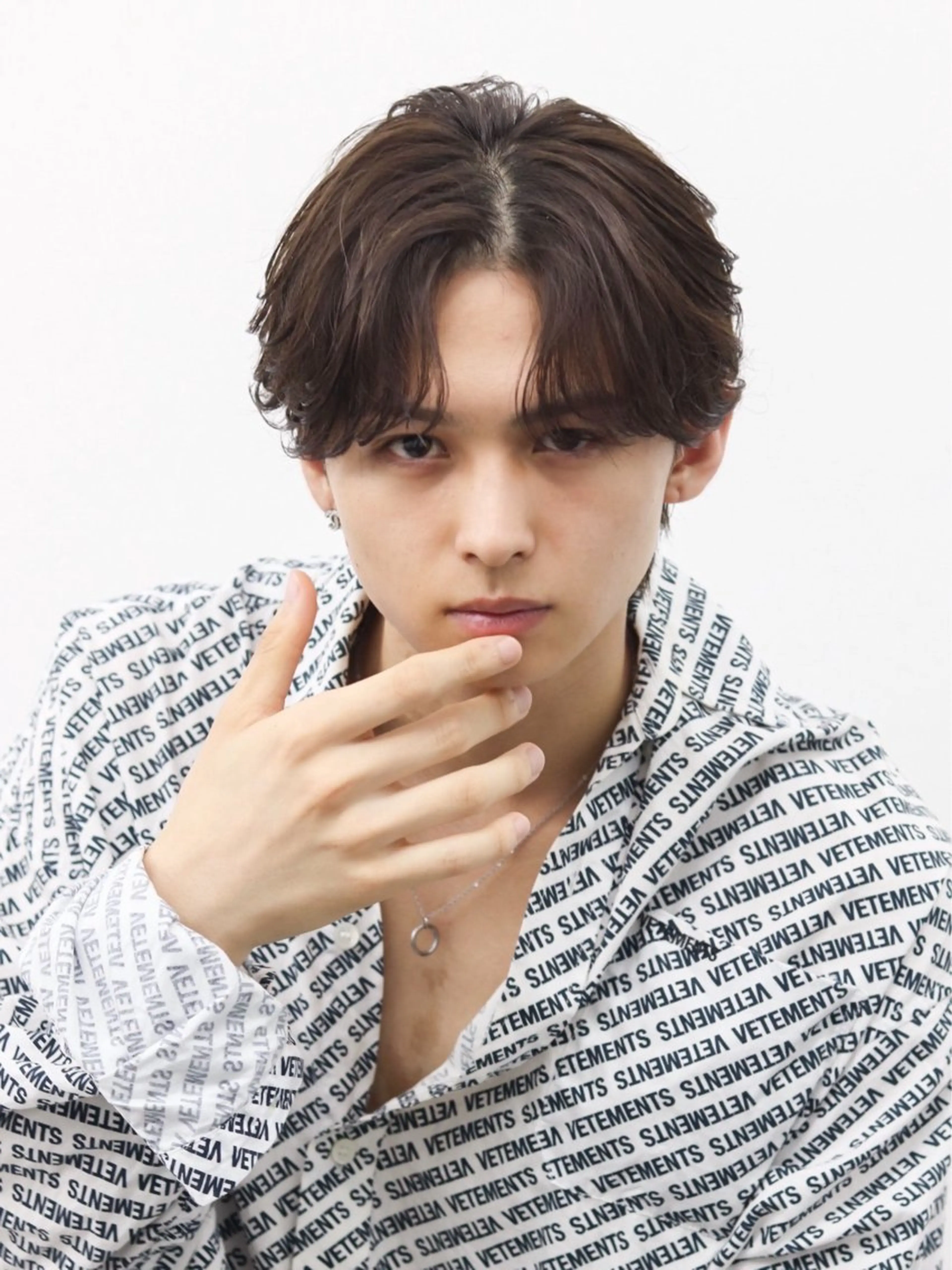 ミディアム カラー パーマ メンズ カット ヘアカラー トリートメント ハイトーン/メンズマ ッシュ/KYOHEIのヘアスタイル