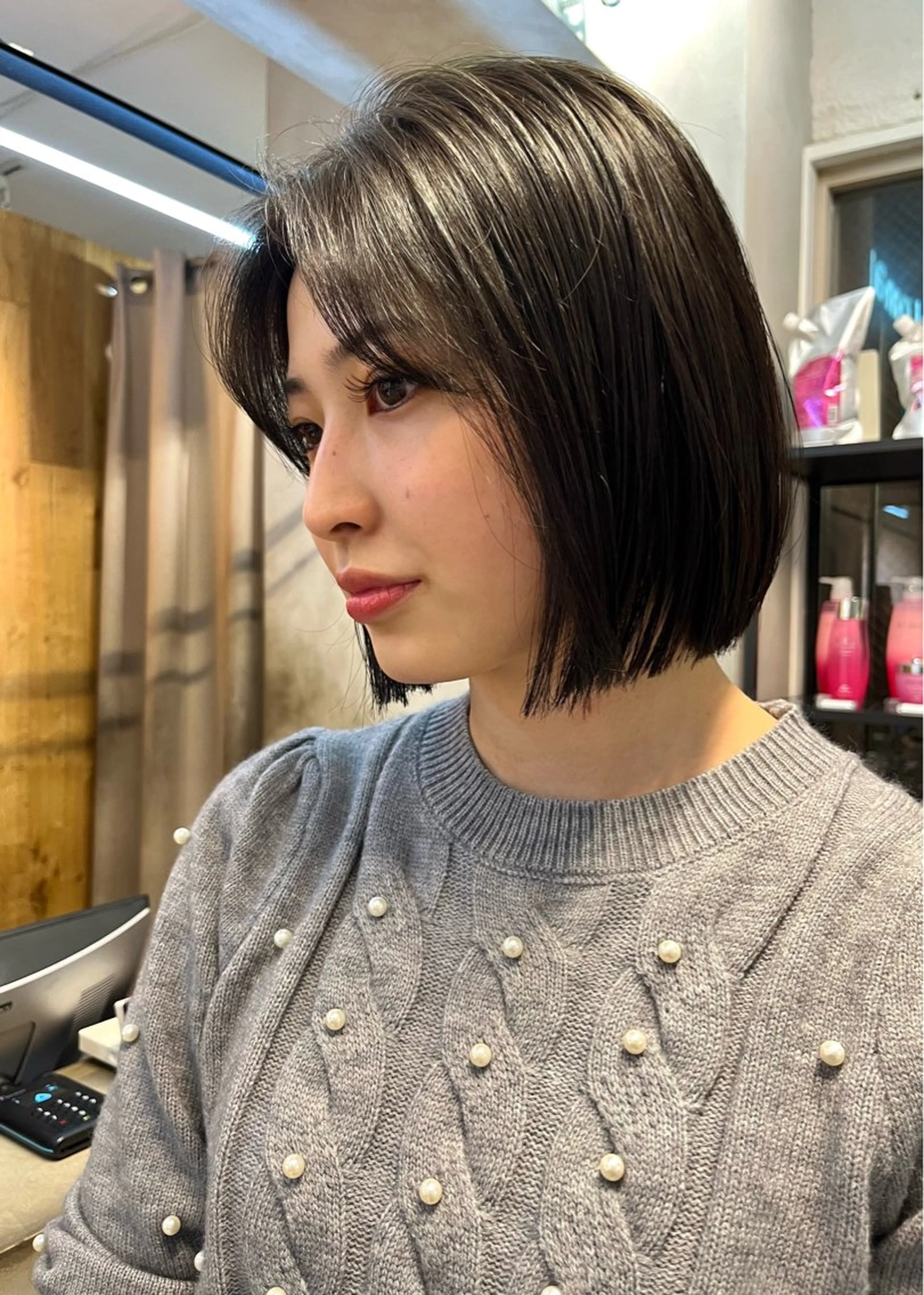 ミディアム カラー ベージュカラー 透明感カラー 赤み消しカラー/ ナチュラル/トモキのヘアスタイル