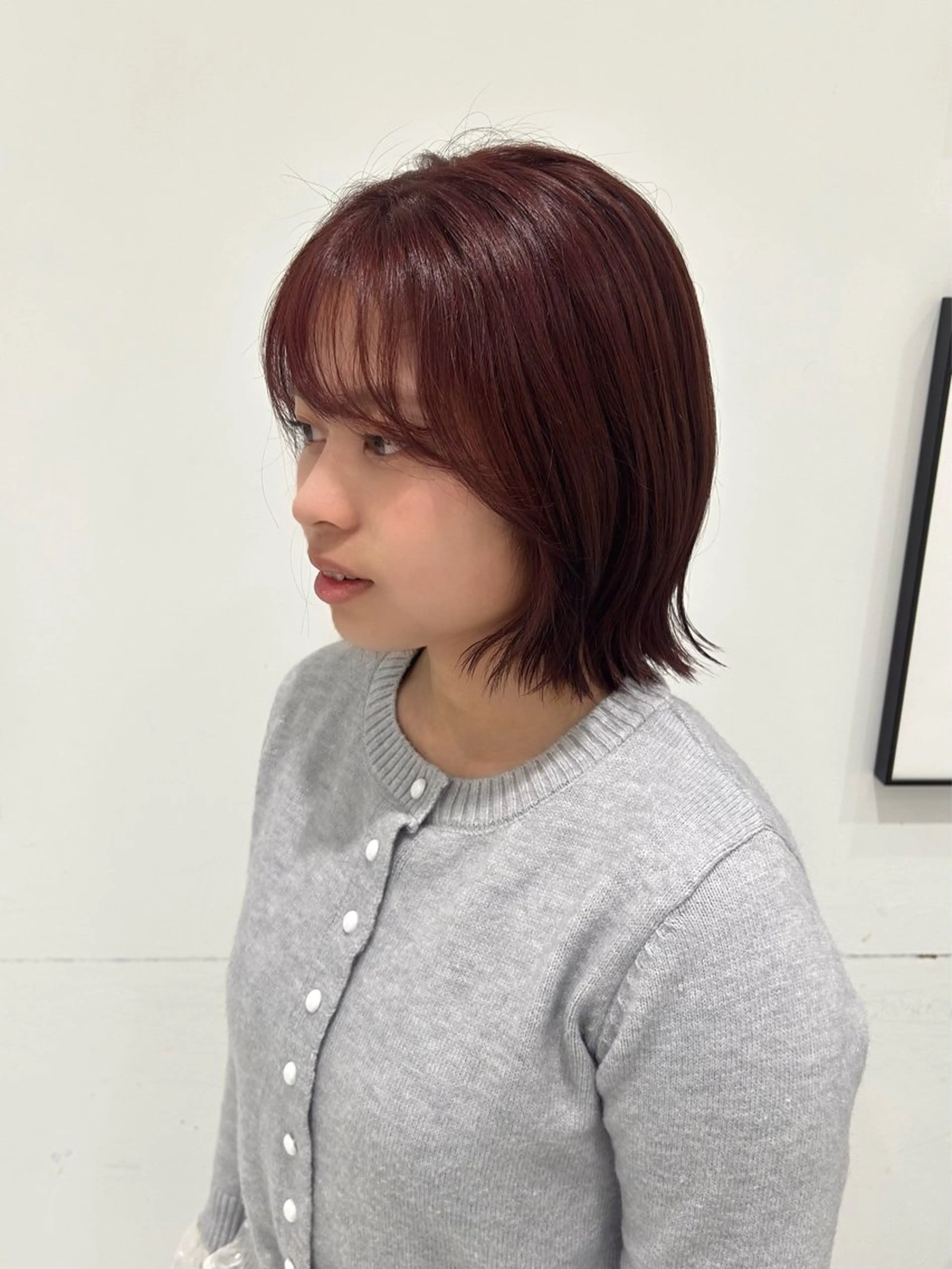 ミディアム カラー ブラウンカラー ダブルカラー ピンクカラー ピンクブラウン ヘアカラー Hive所属・大長 広菜のヘアスタイル