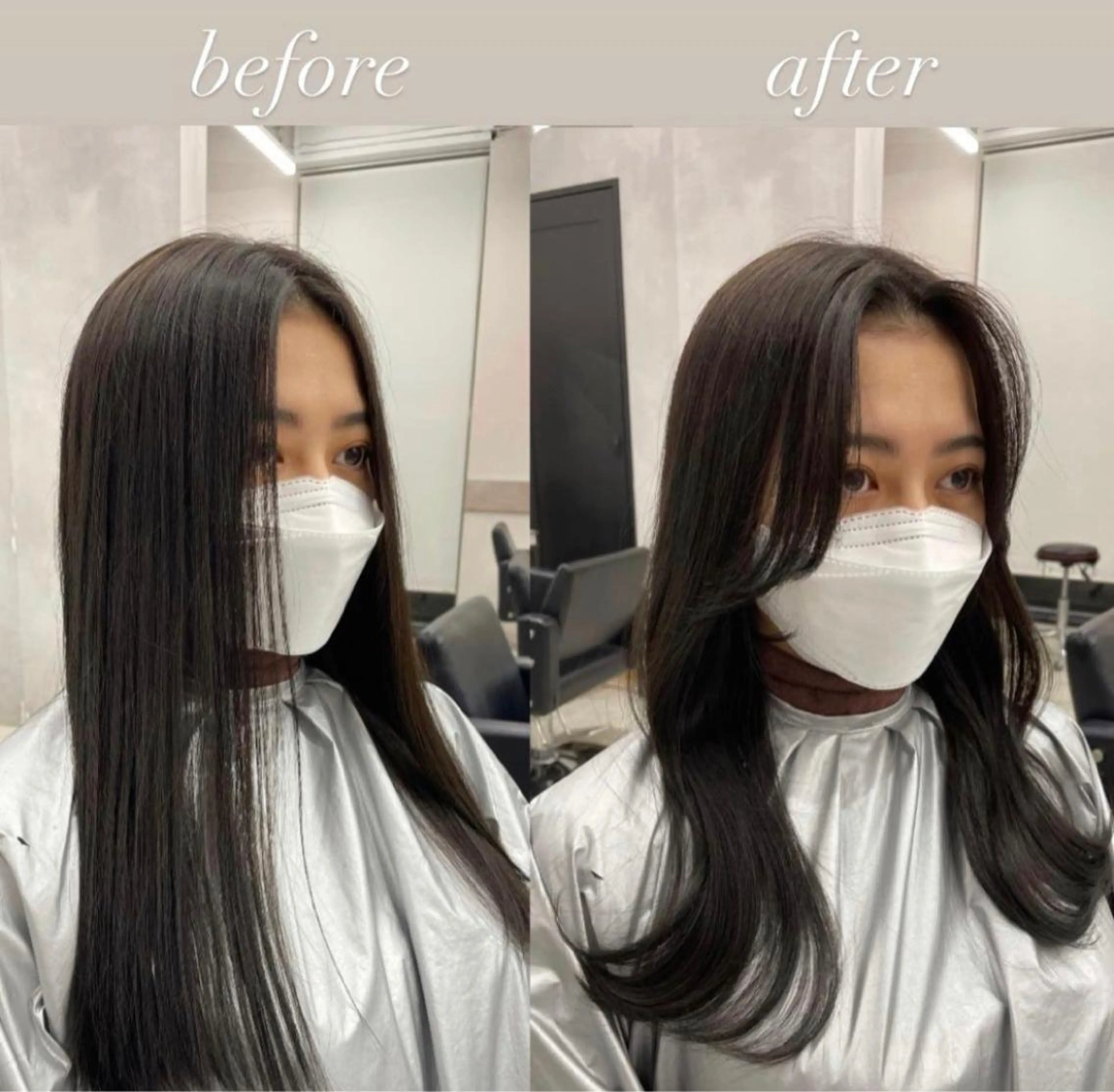 ロング 顔周りカット カット ヘアカラー トリートメント ❤︎︎韓国ヘア❤︎︎ 𝑺𝒉𝒊𝒉𝒐のヘアスタイル
