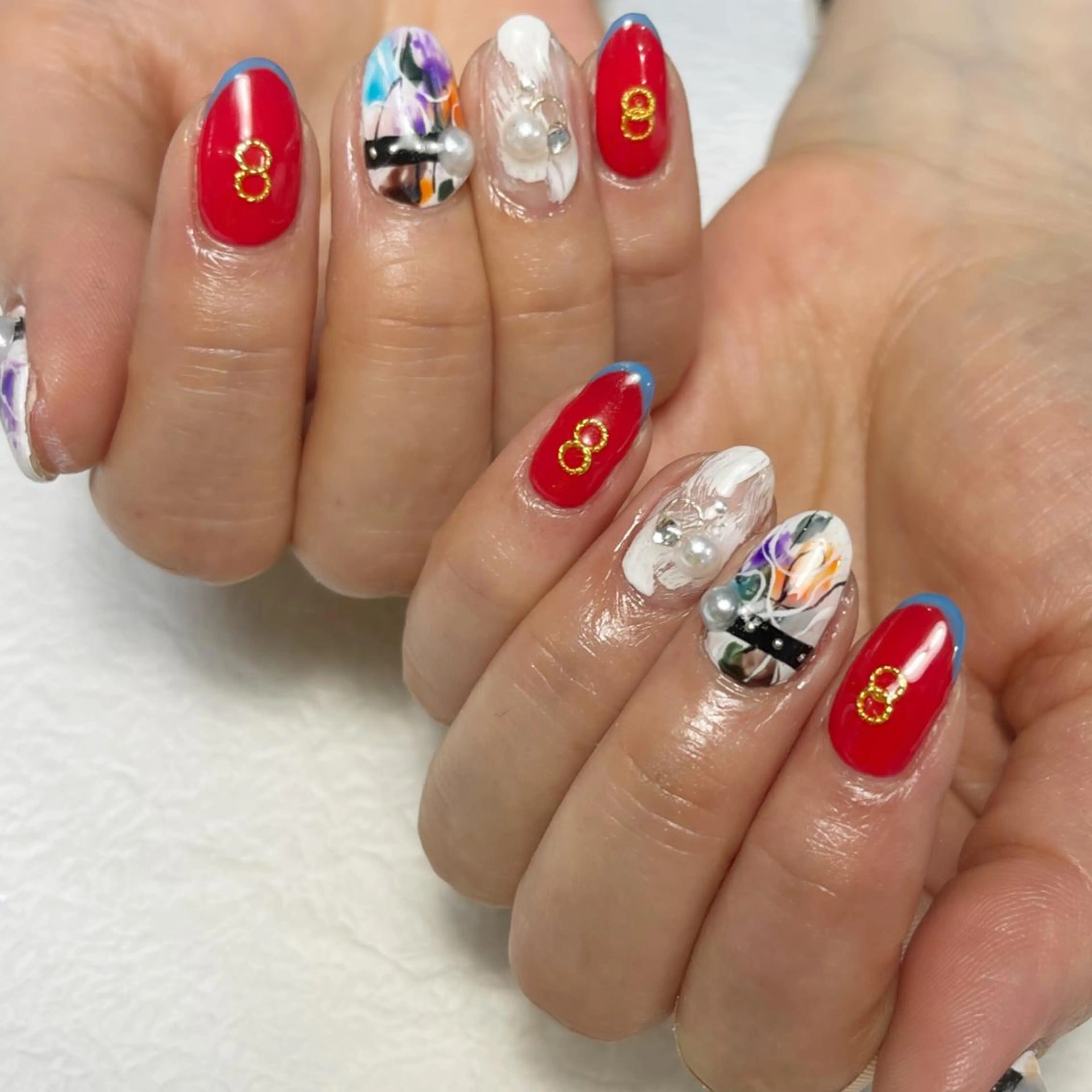 ネイル アートネイル フットネイル ジェルネイル キラキラネイル 韓国ネイル Y nail なんば堀江店のネイルデザイン