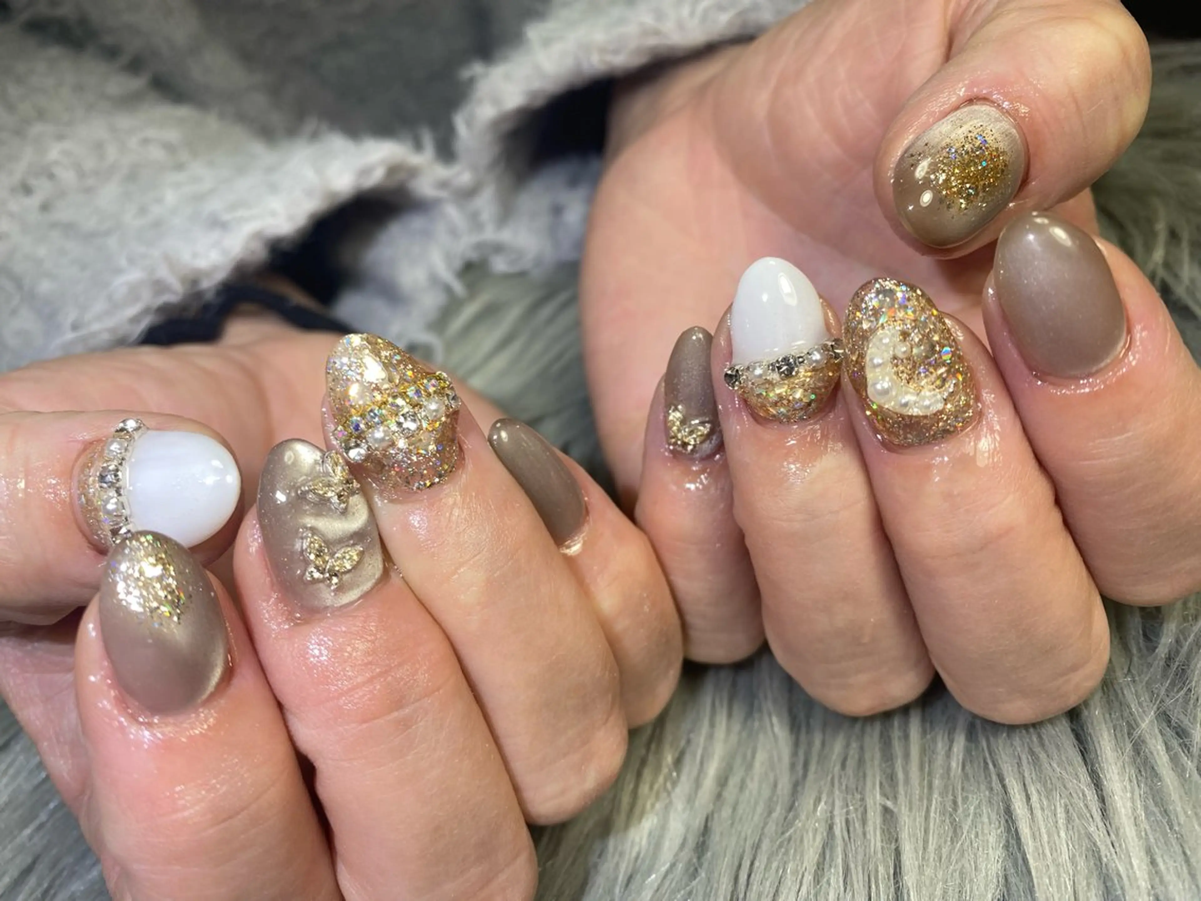 ネイル ゴールド 卒業式 マグネットネイル Esthetic Will所属・will 有希のネイルデザイン