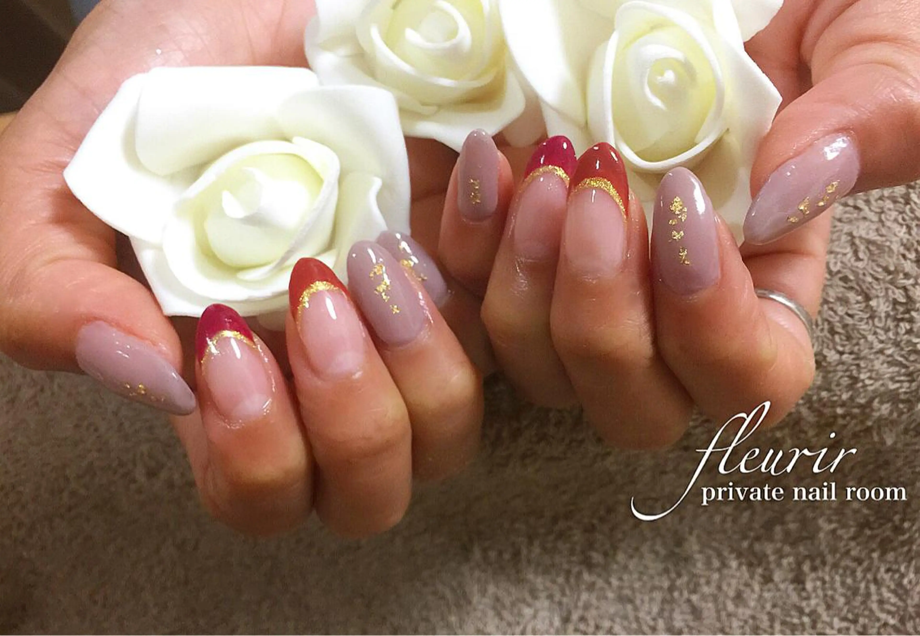 ミディアム フルリール 【プライベートサロンのネイルデザイン