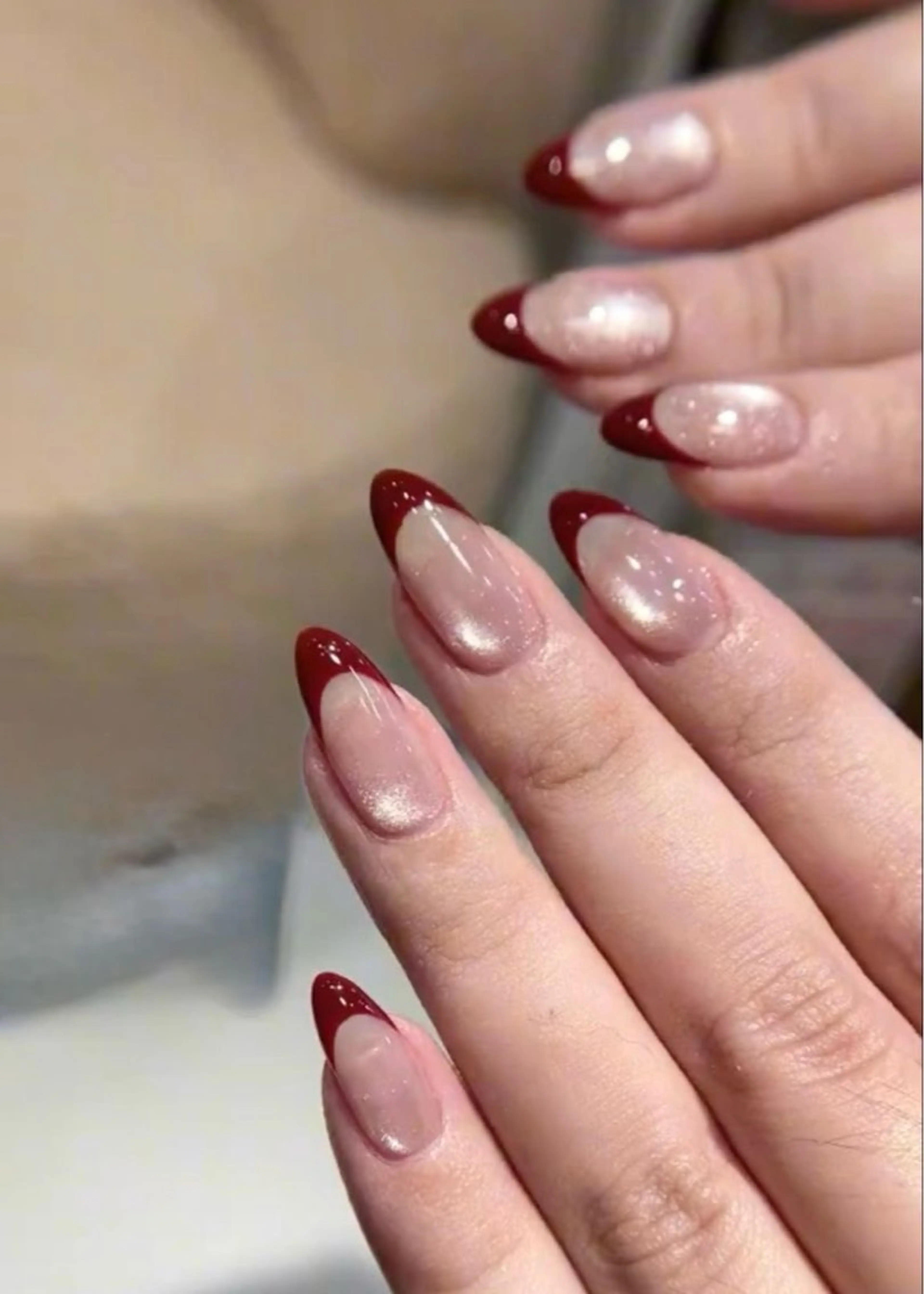 ネイル グラデーション ラメ(グリッター) マグネットネイル ミラーネイル ニュアンスネイル ハンドネイル Lumi de nailsのネイルデザイン
