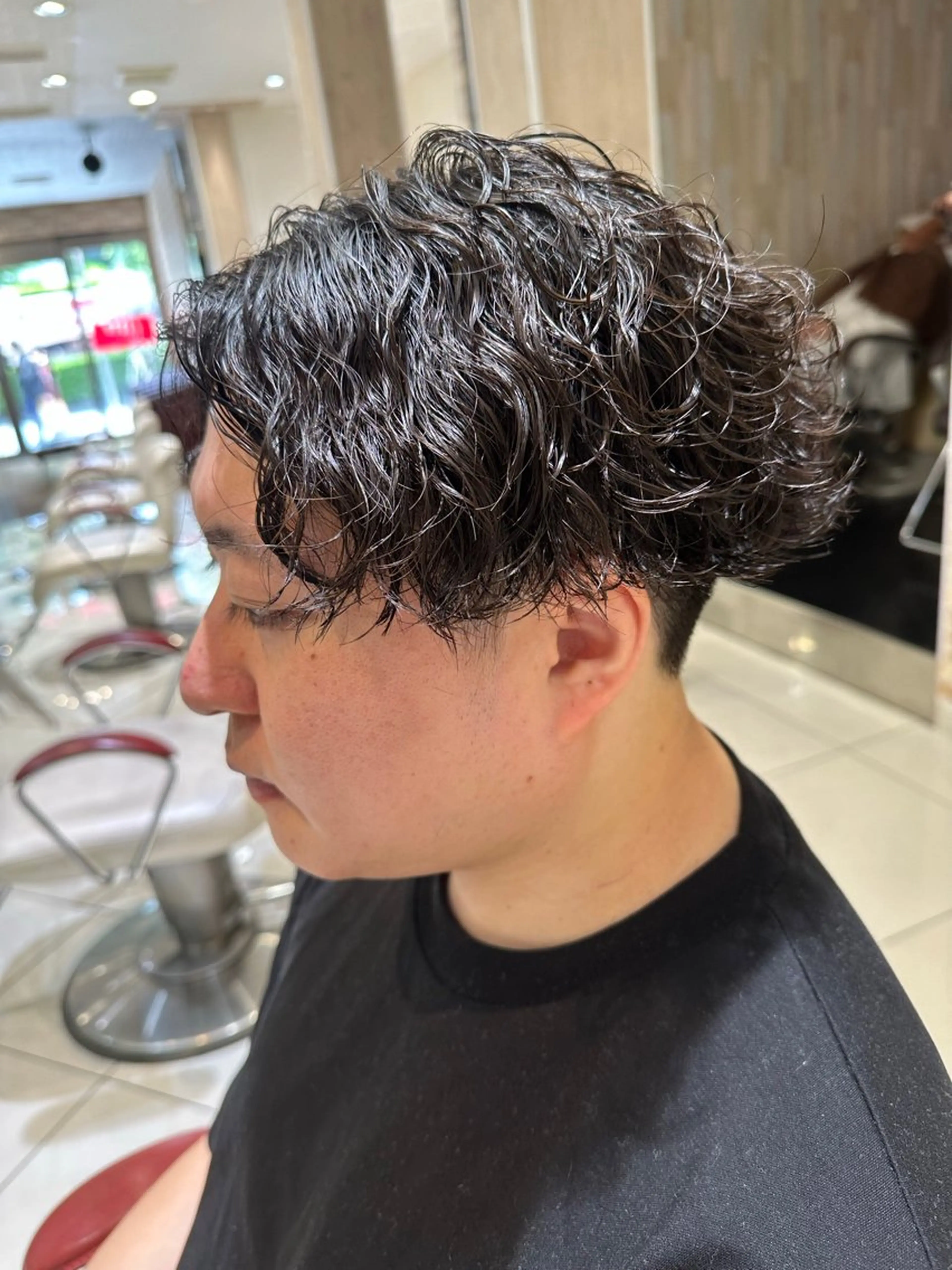 ショート パーマ メンズ フェザーパーマ メンズパーマ ニュアンスパーマ 💈メンズ特化 美容師サキ💈のヘアスタイル