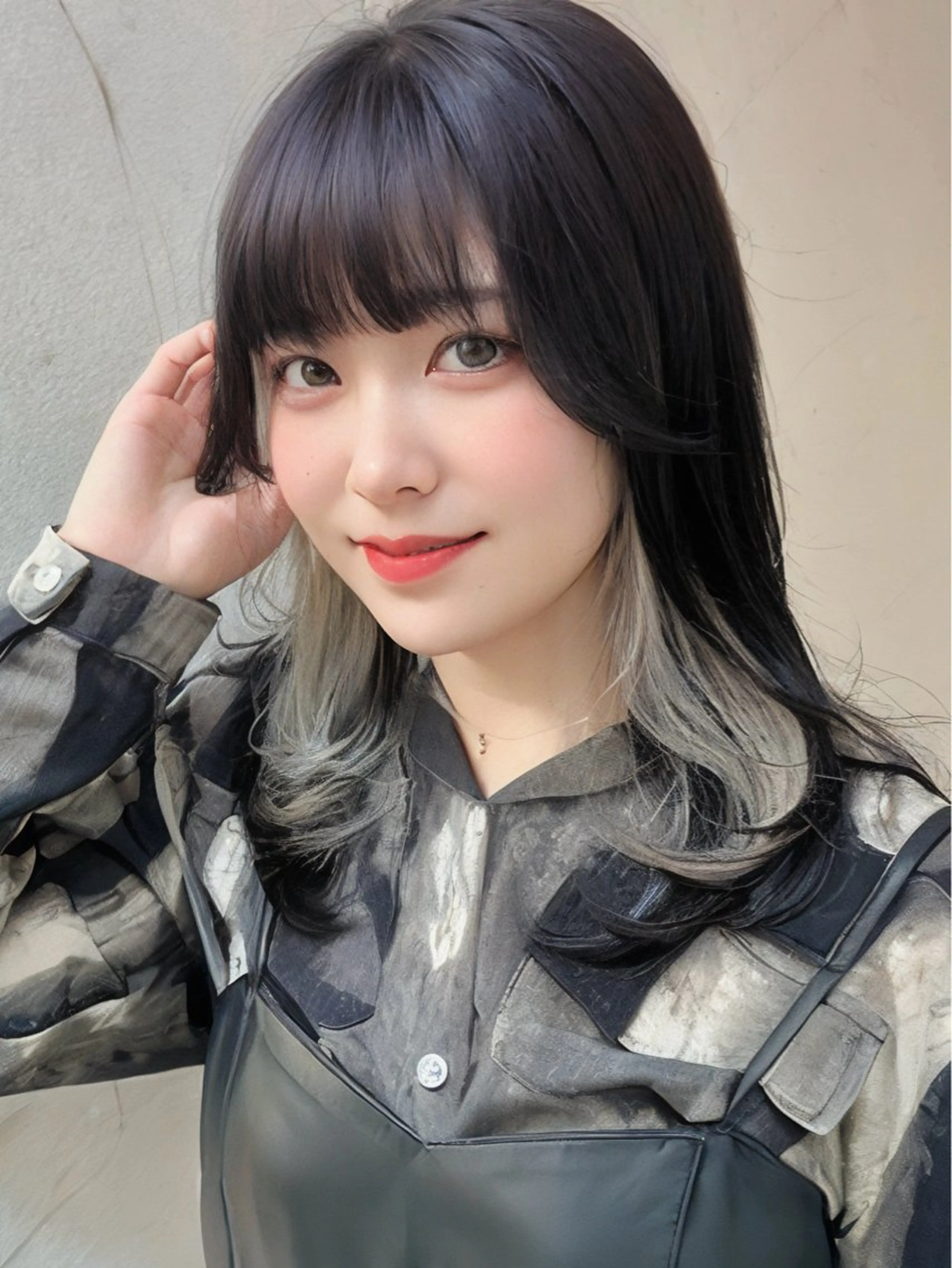 セミロング カラー インナーカラー シルバー ホワイトシルバー 韓国風ヘア レイヤーカット カット ヘアカラー トリートメント インナーカラー/レイ ヤーカット♡/マキシのヘアスタイル