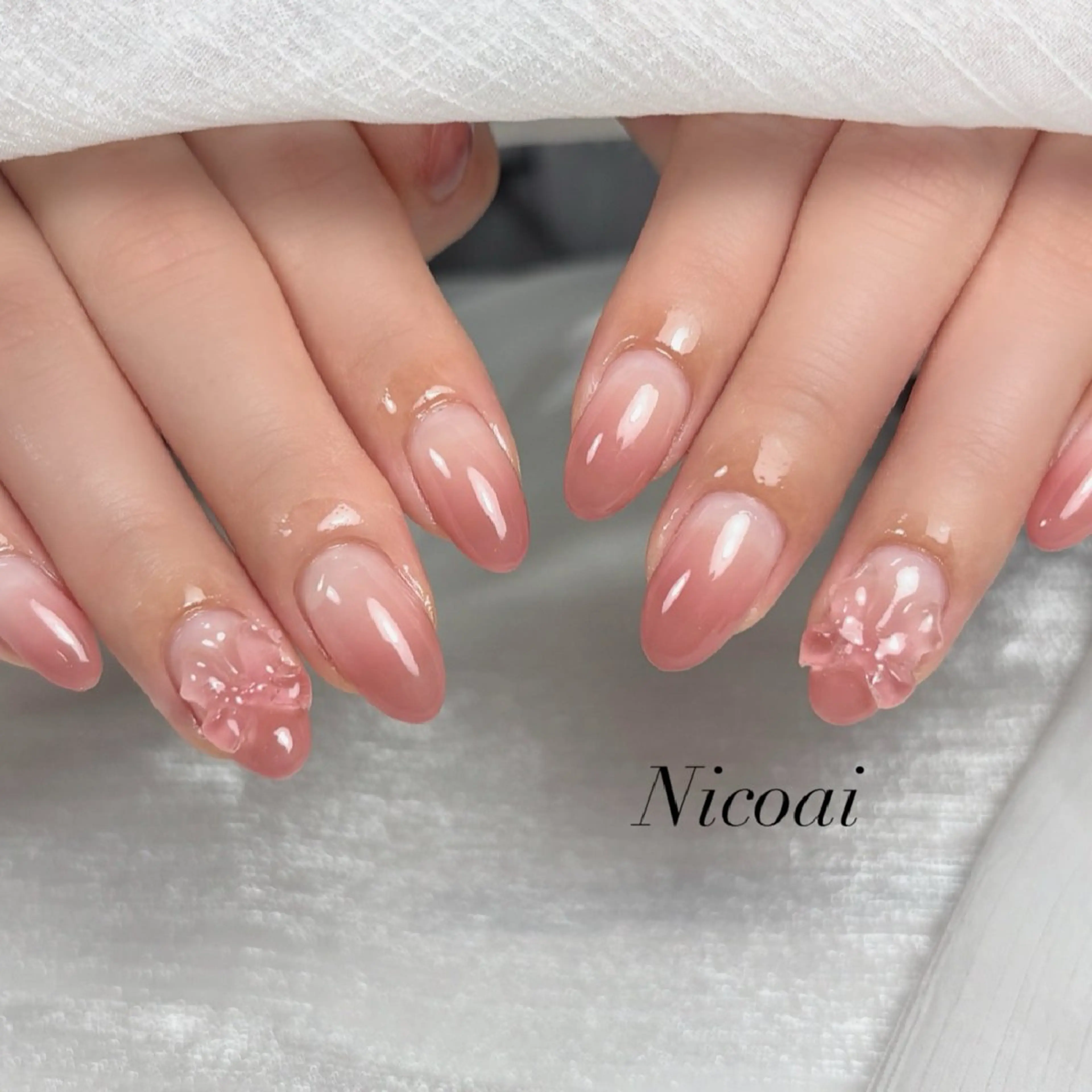 ネイル ジェルネイル グラデーション オフィスネイル 春ネイル NailSalon Nicoaiのネイルデザイン