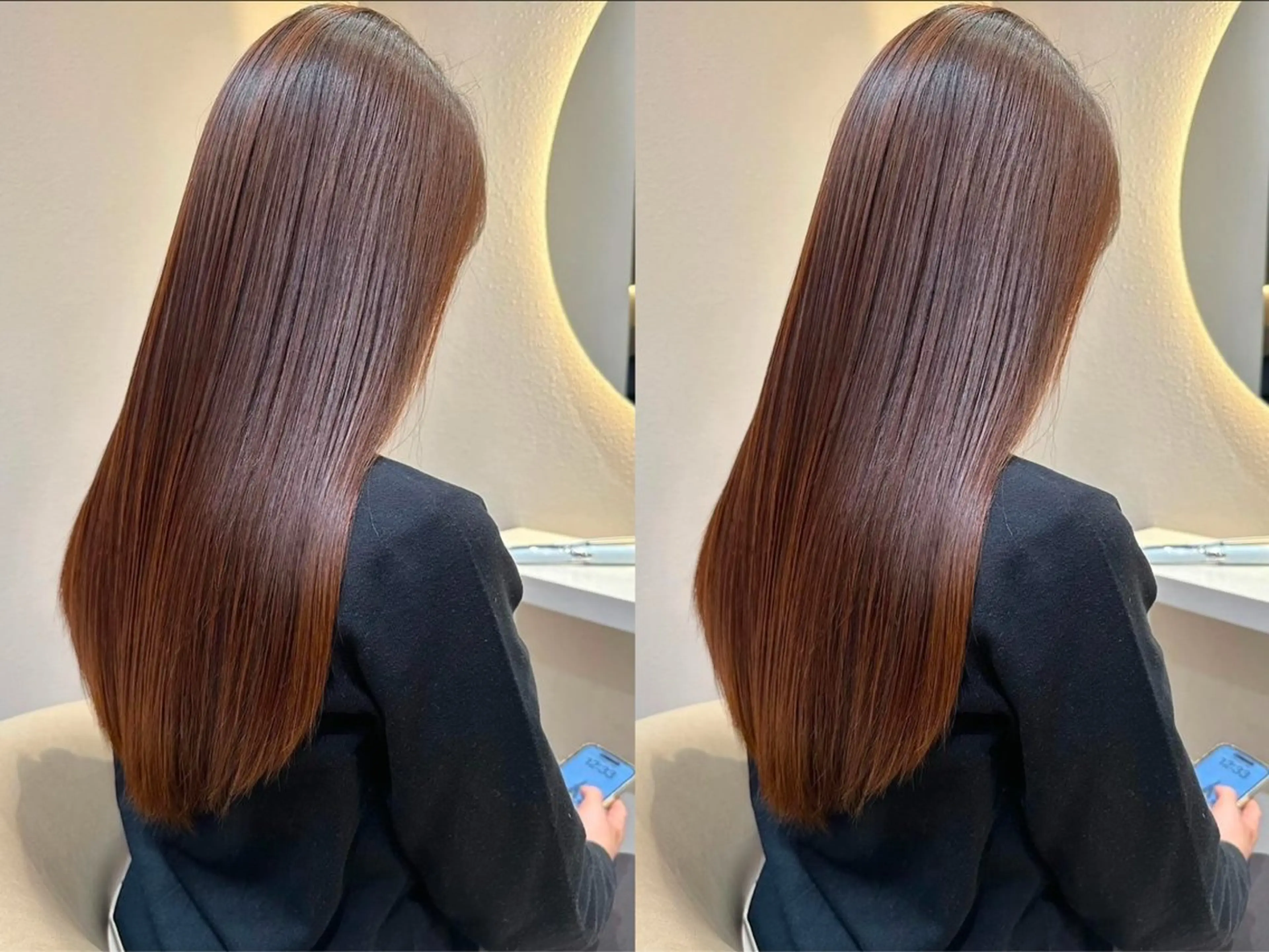 ロング ゆらんちょ/ブリーチ 無w/縮毛矯正/暖色のヘアスタイル