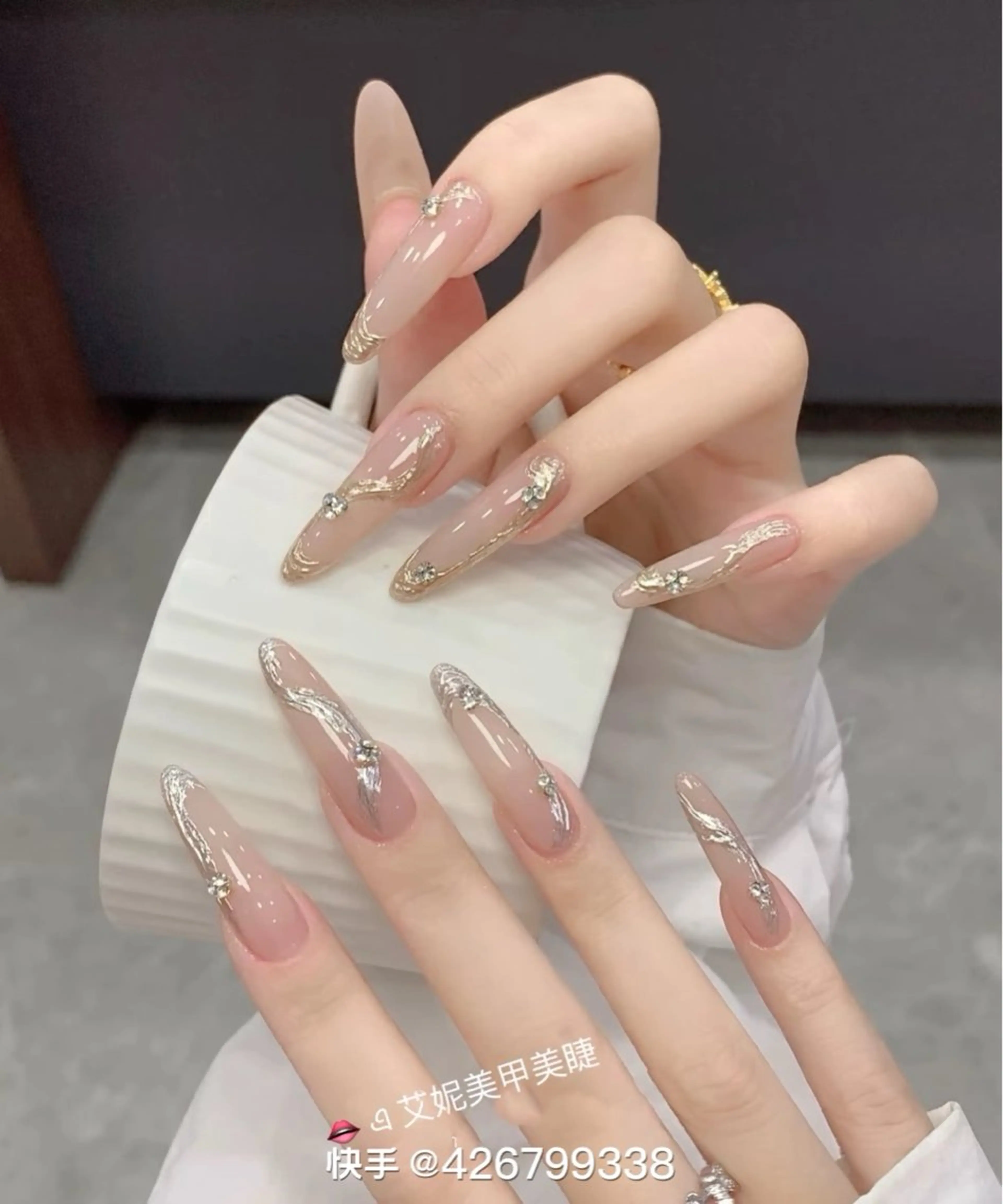 ネイル チークネイル 長さ出し フレンチネイル ガーリー 韓国ネイル sun nail池袋 モデル募集のネイルデザイン