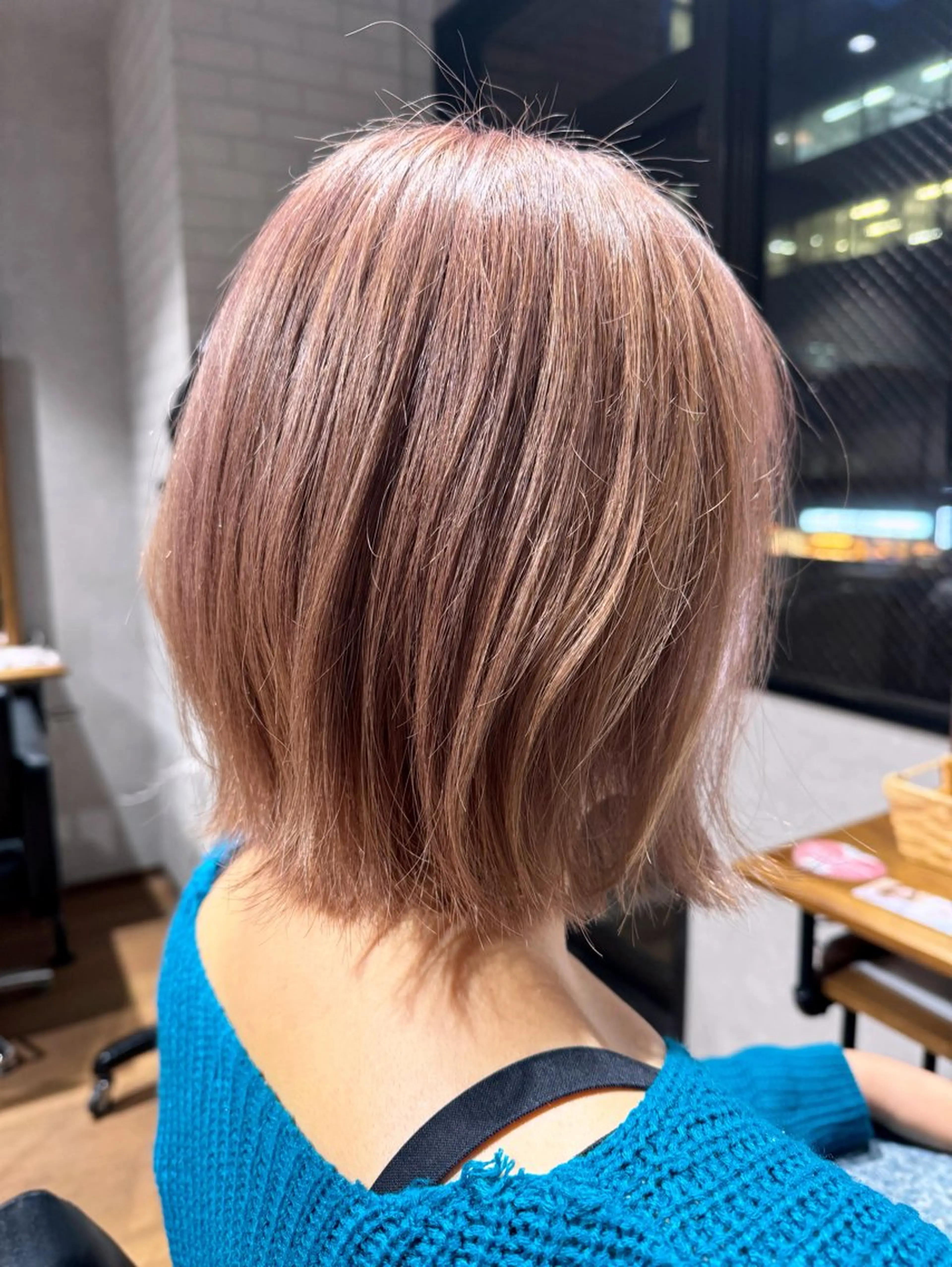 ショート カラー ベージュカラー ピンクカラー ピンクベージュ ボブ カット ヘアカラー ✨ハイトーン カラー福岡拓也✨のヘアスタイル
