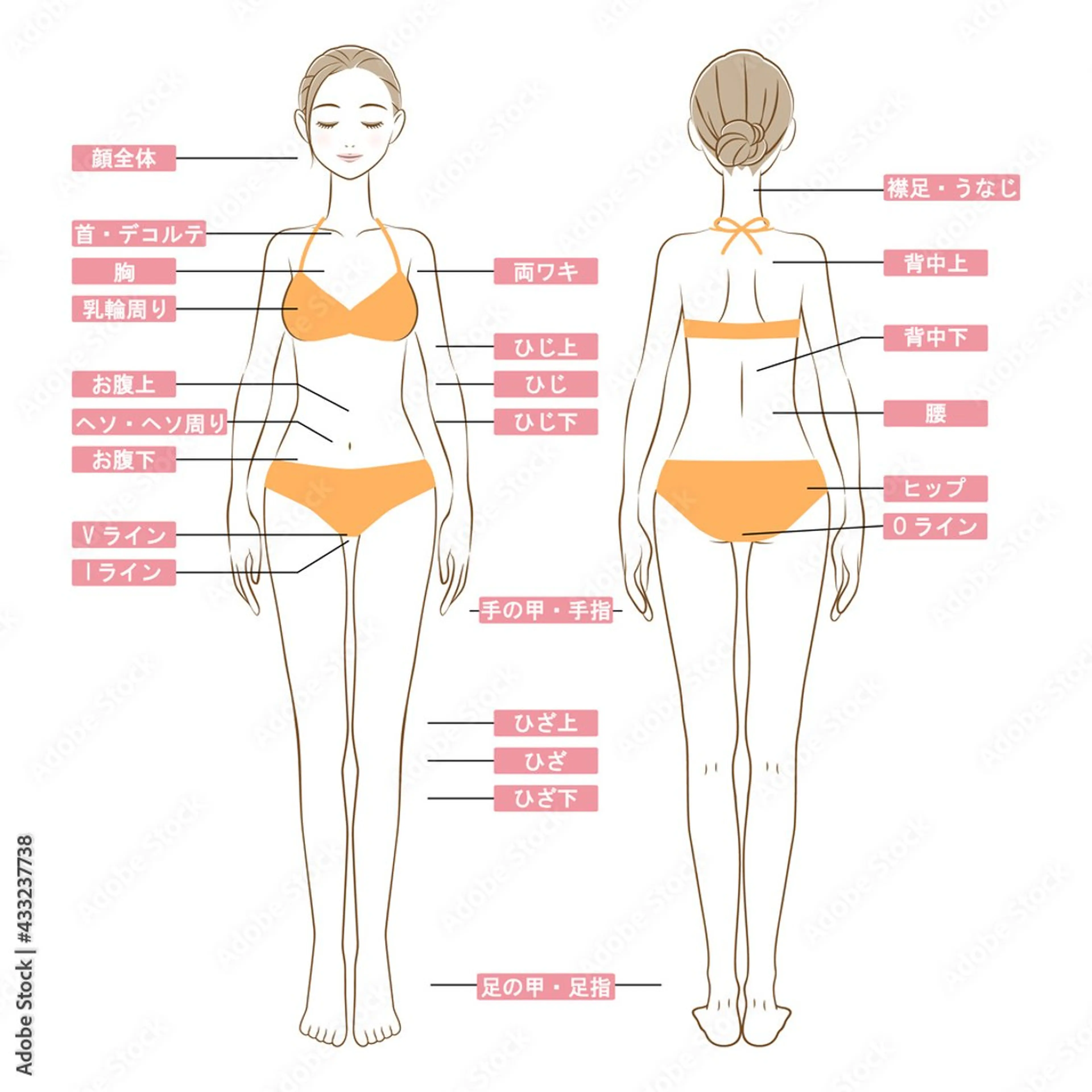 【1000円美肌脱毛】全身どこでも好きな部位5か所+2ヶ所プレゼント【計7ヶ所】の写真