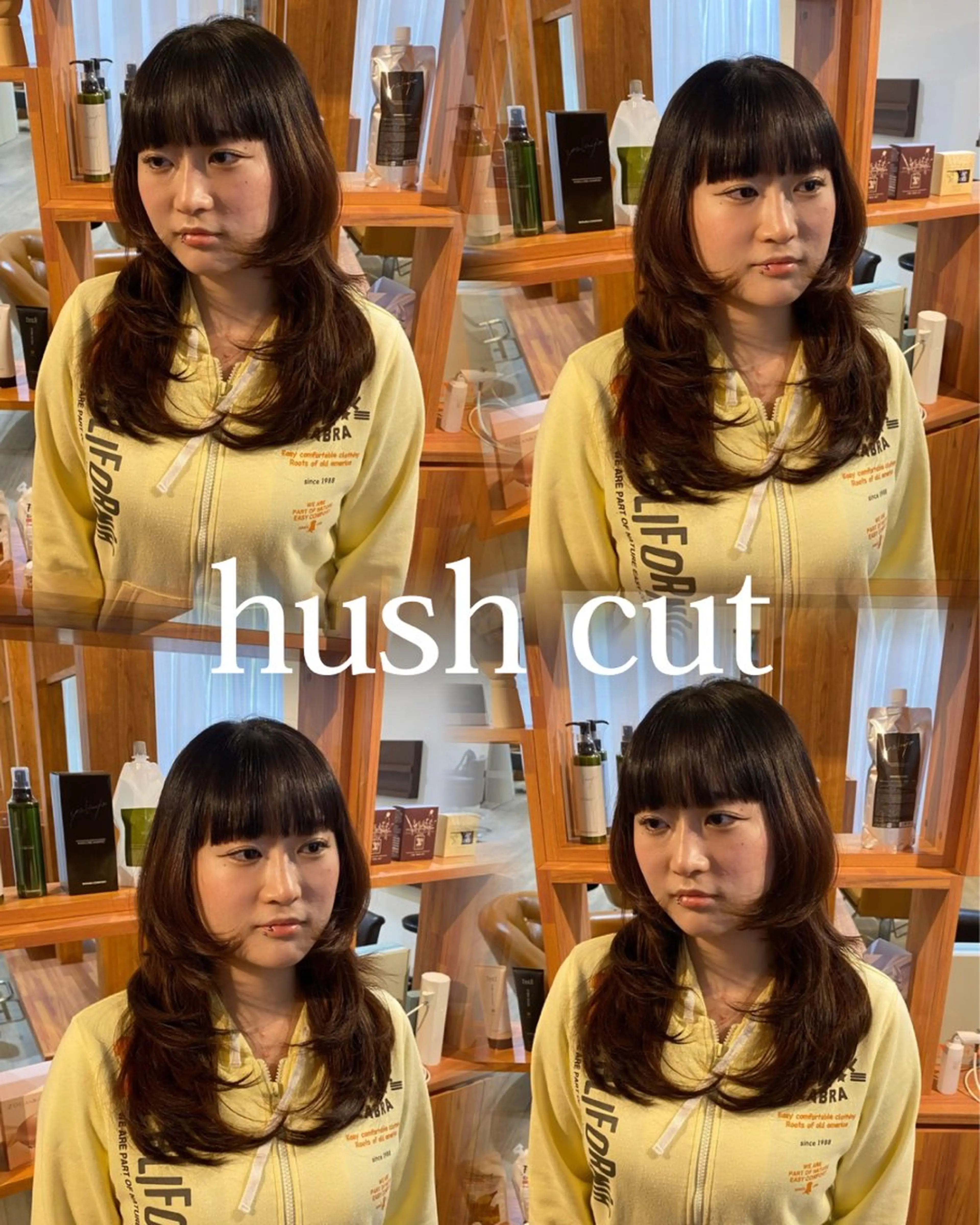 セミロング ハッシュカット レイヤーカット カット トリートメント 縮毛矯正とレイヤー カット/杉村凜汰郎のヘアスタイル