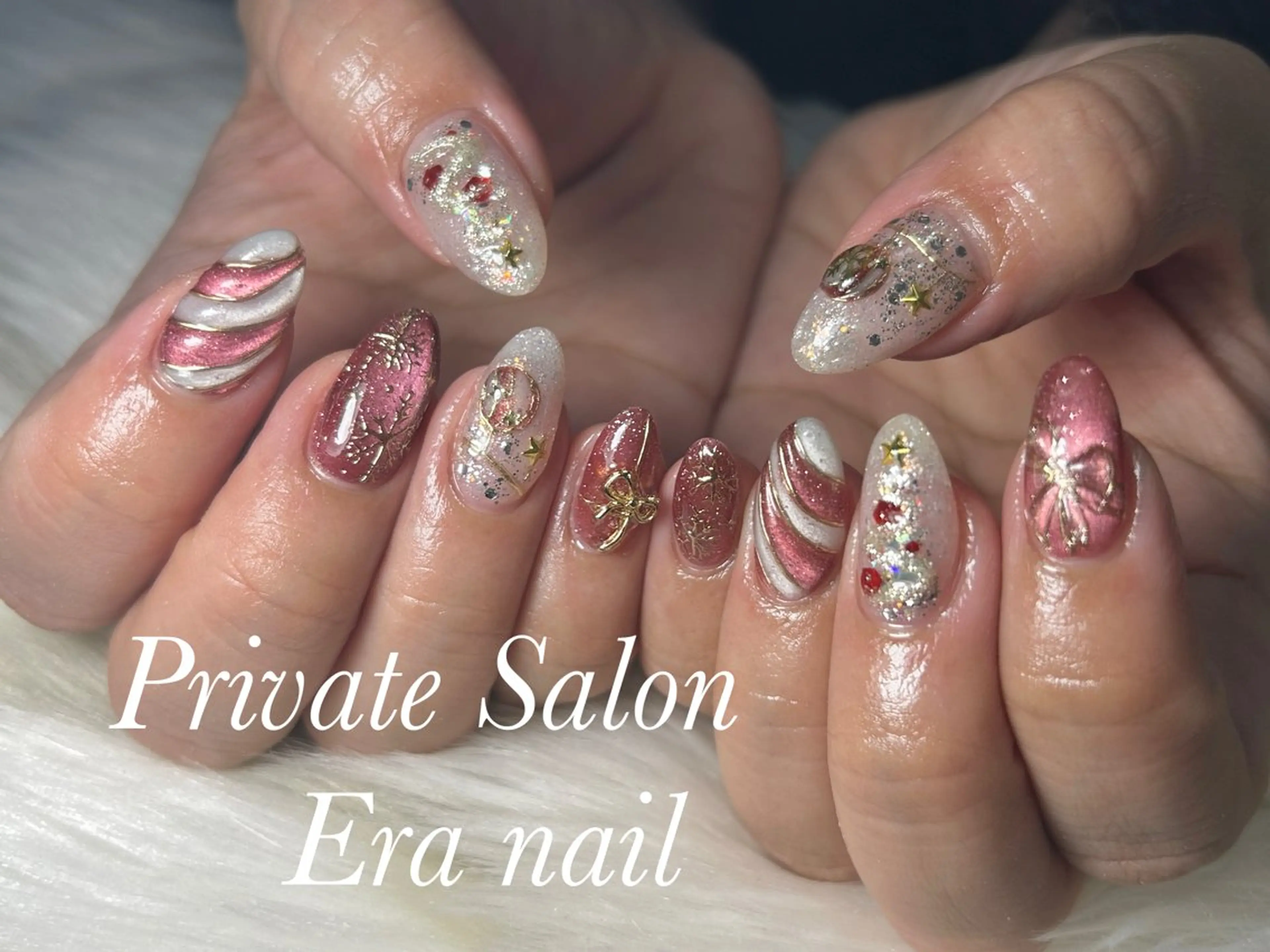 ネイル 冬ネイル クリスマス ハンドネイル Era nailのネイルデザイン