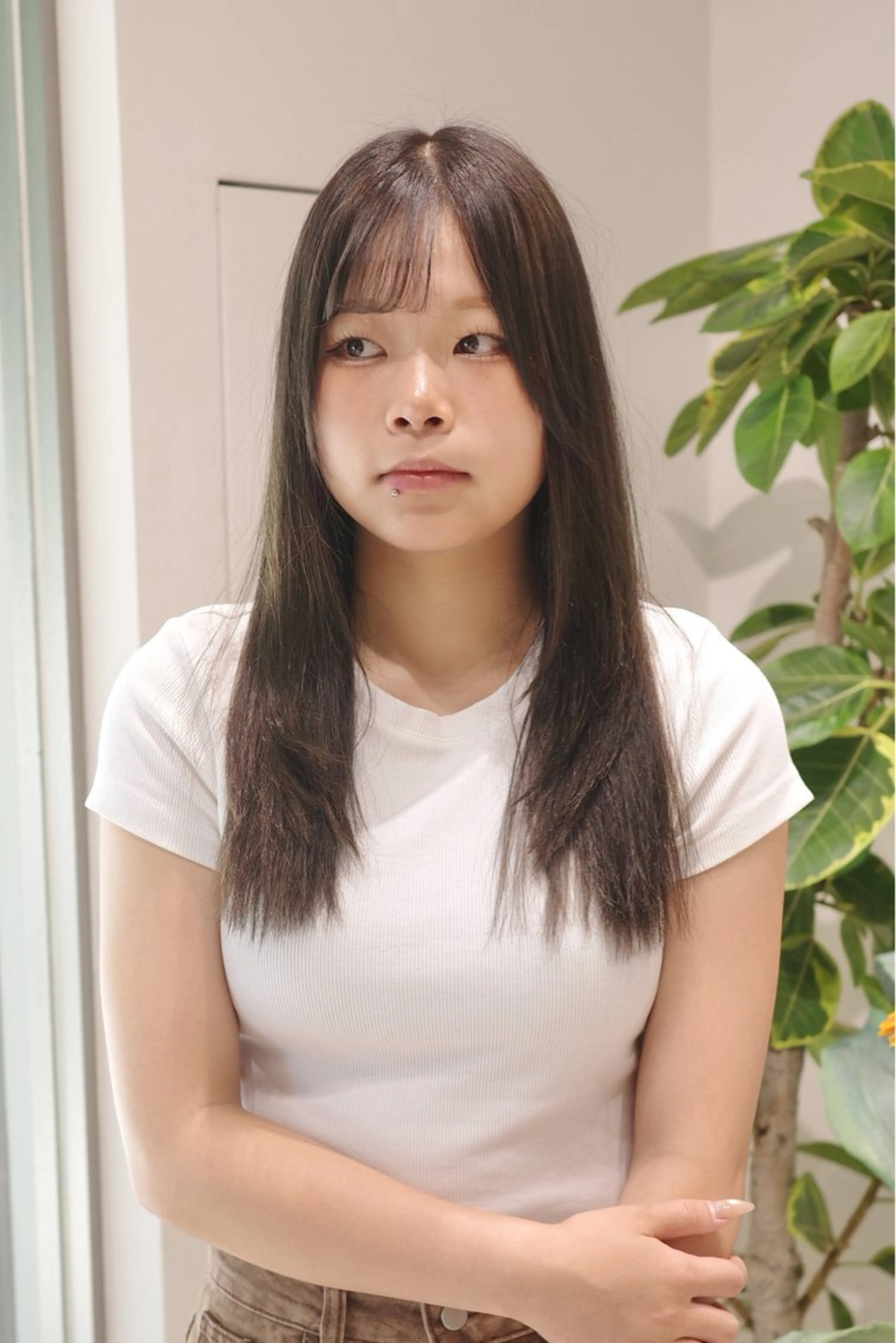 ロング カラー ブリーチ 透明感カラー トリートメント ヘアカラー (h)wim rinのヘアスタイル