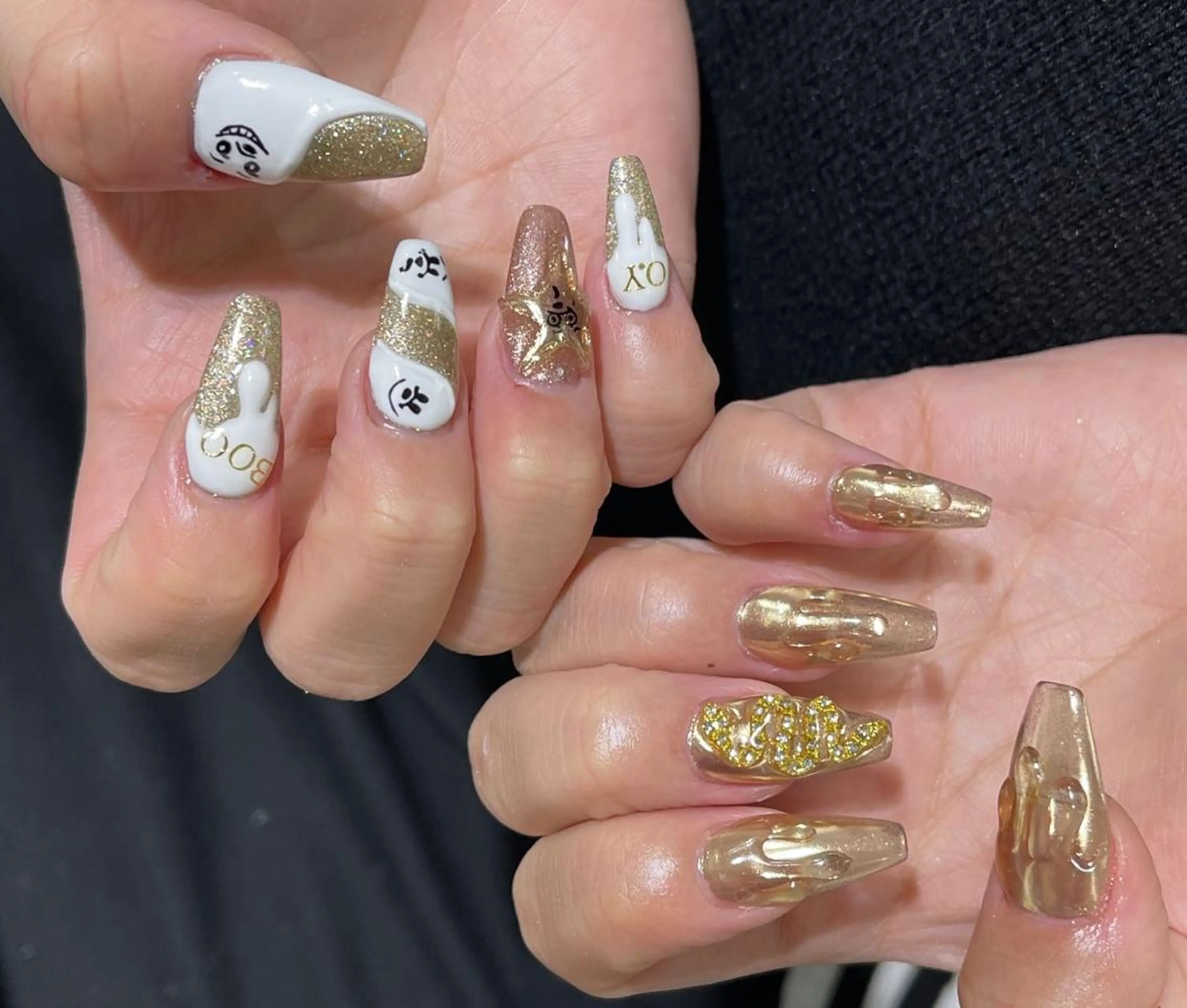 ネイル アートネイル 長さ出し ネイルチップ Queens ゲンのネイルデザイン