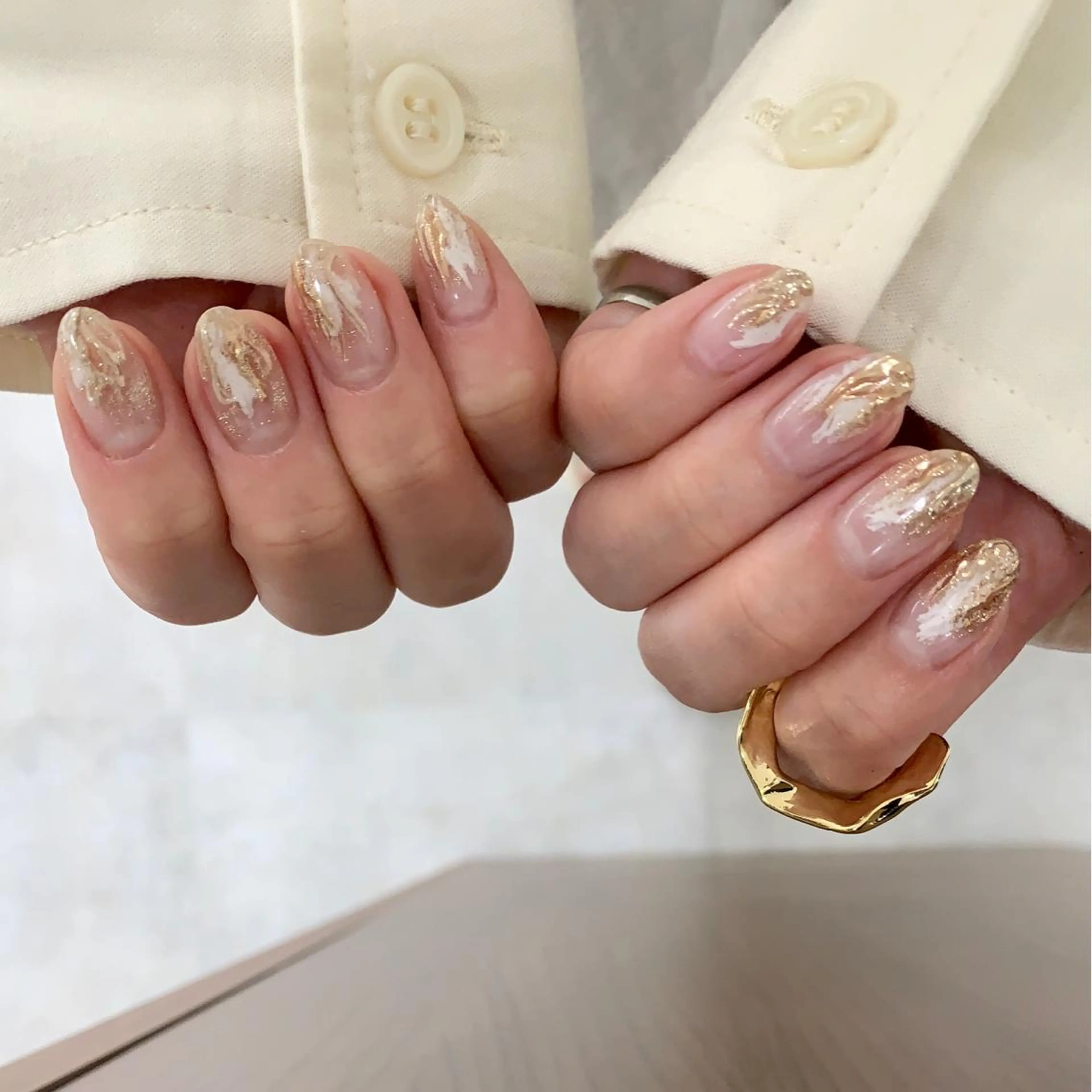 ネイル アートネイル ジェルネイル ミラーネイル ニュアンスネイル pu muのネイルデザイン