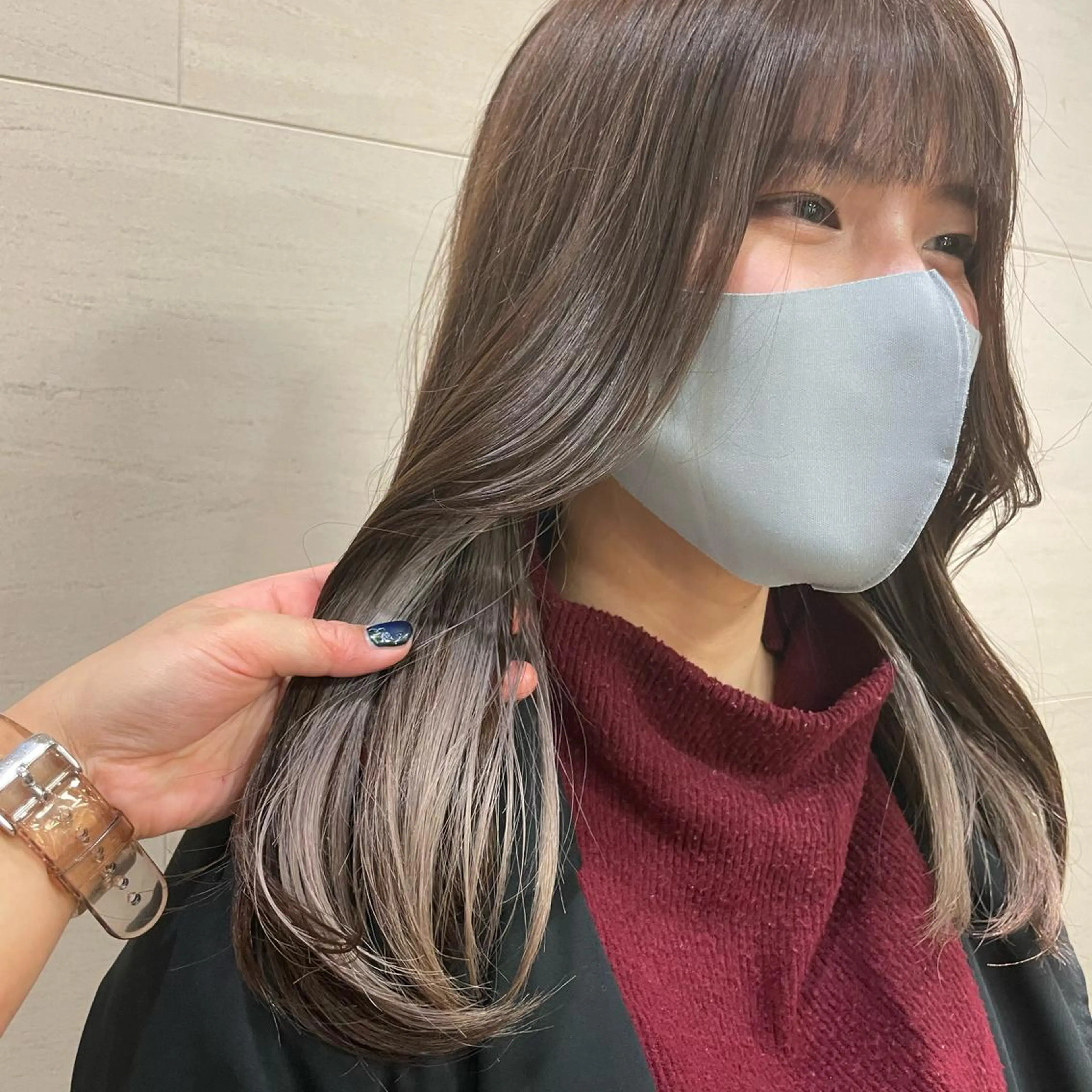 ロング カラー ハイトーン/暖色/ 眉/メイク/Rinaのヘアスタイル