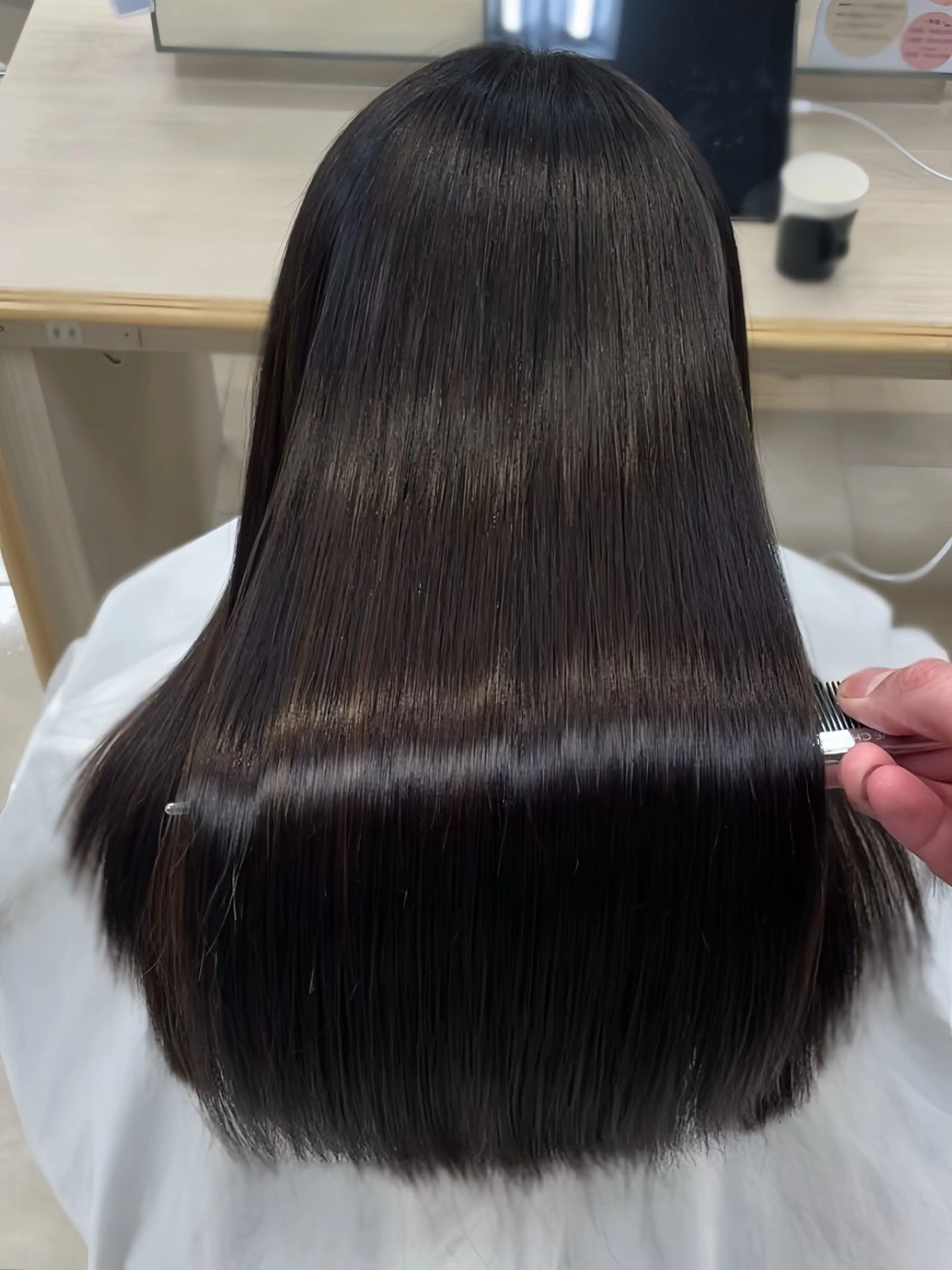 ロング シャドウパーマ／骨格 矯正カット　トモキのヘアスタイル