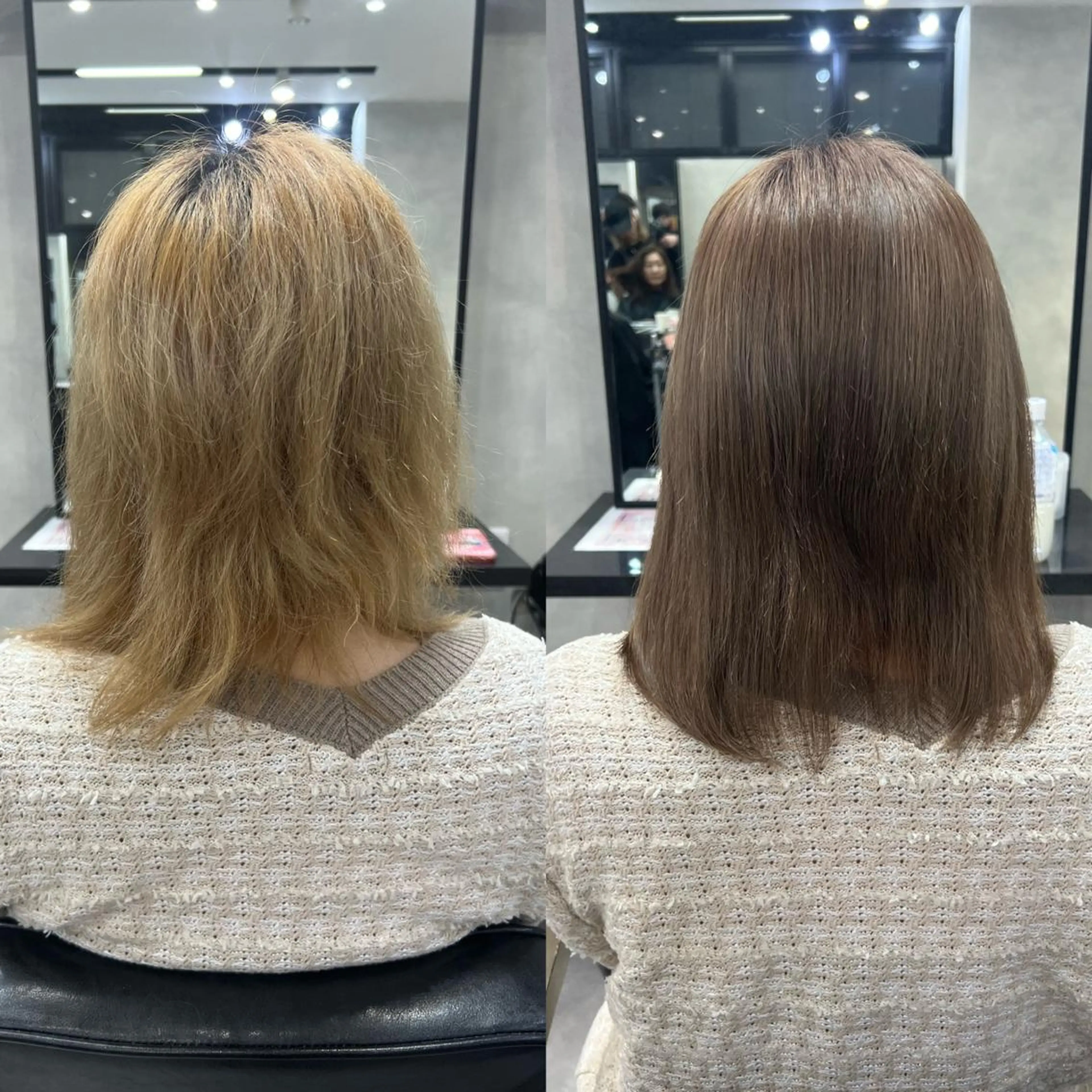 ミディアム カラー ヘアアレンジ シールエクステ アディクシーカラー アッシュ バレイヤージュ ベージュカラー 縮毛矯正 トリートメント ar+ ❤︎ maiのヘアスタイル