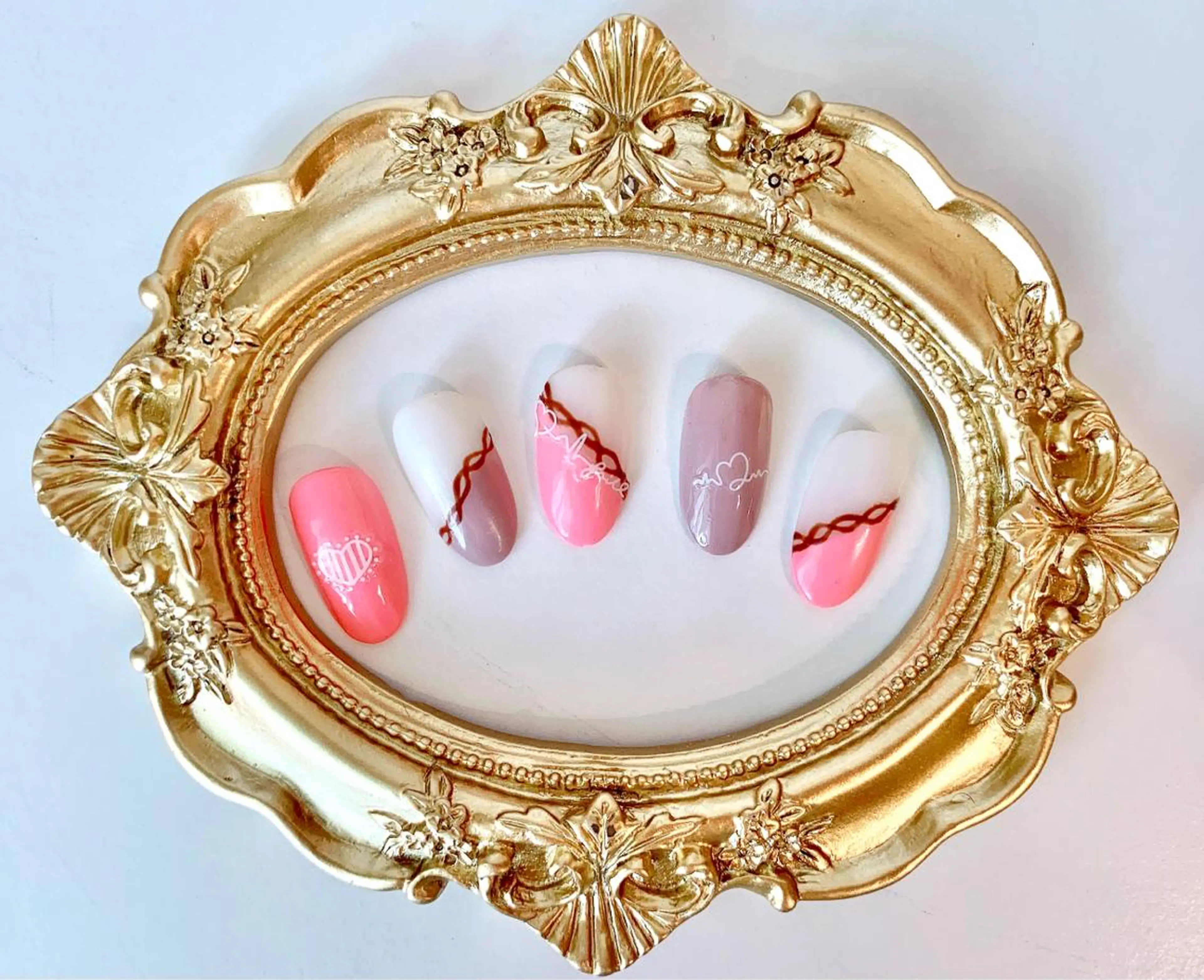 ネイル バレンタイン ハンドネイル Melody メロディのネイルデザイン