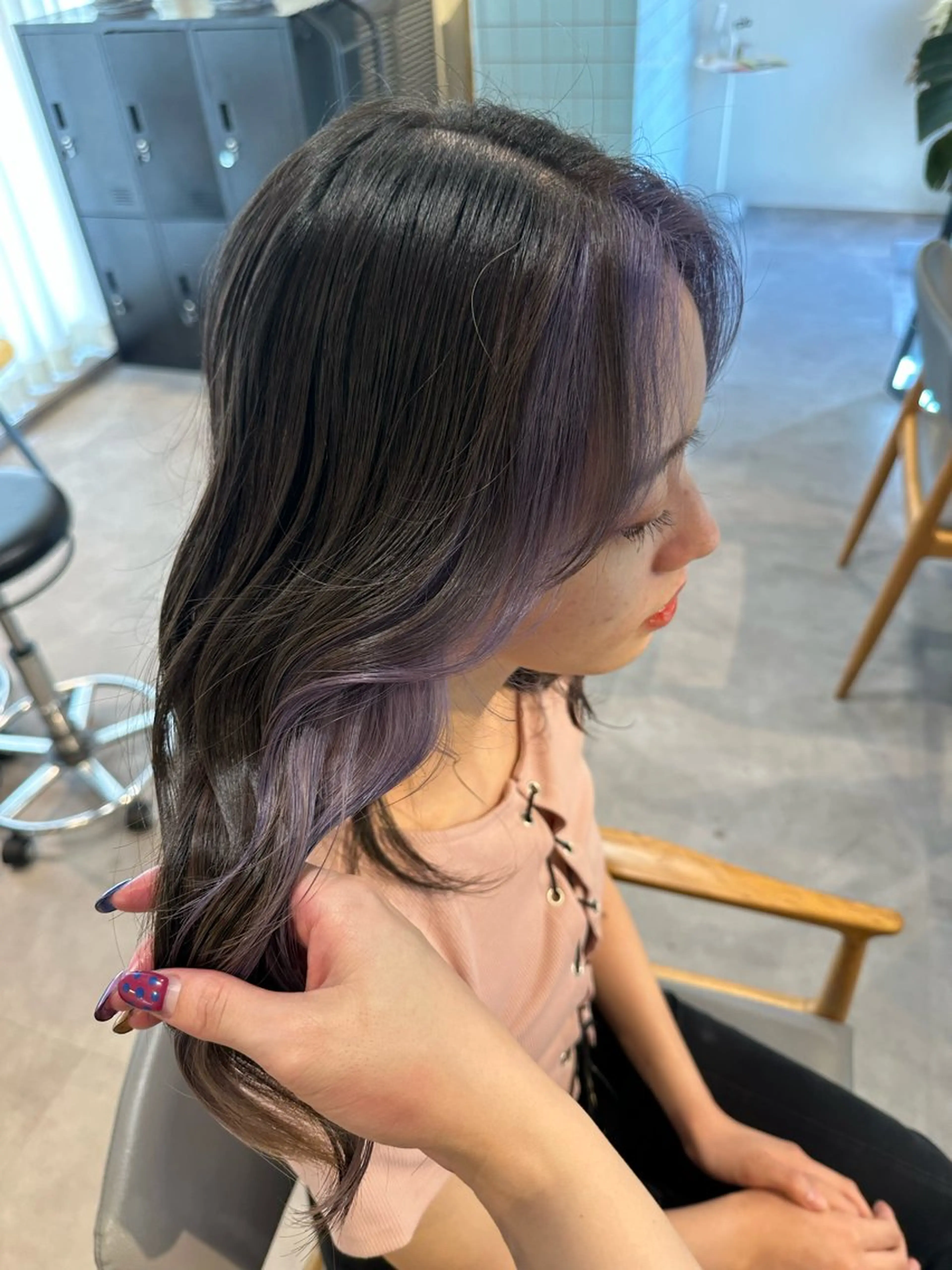 ロング カラー ヘアカラー HANAME 原宿美容室のヘアスタイル