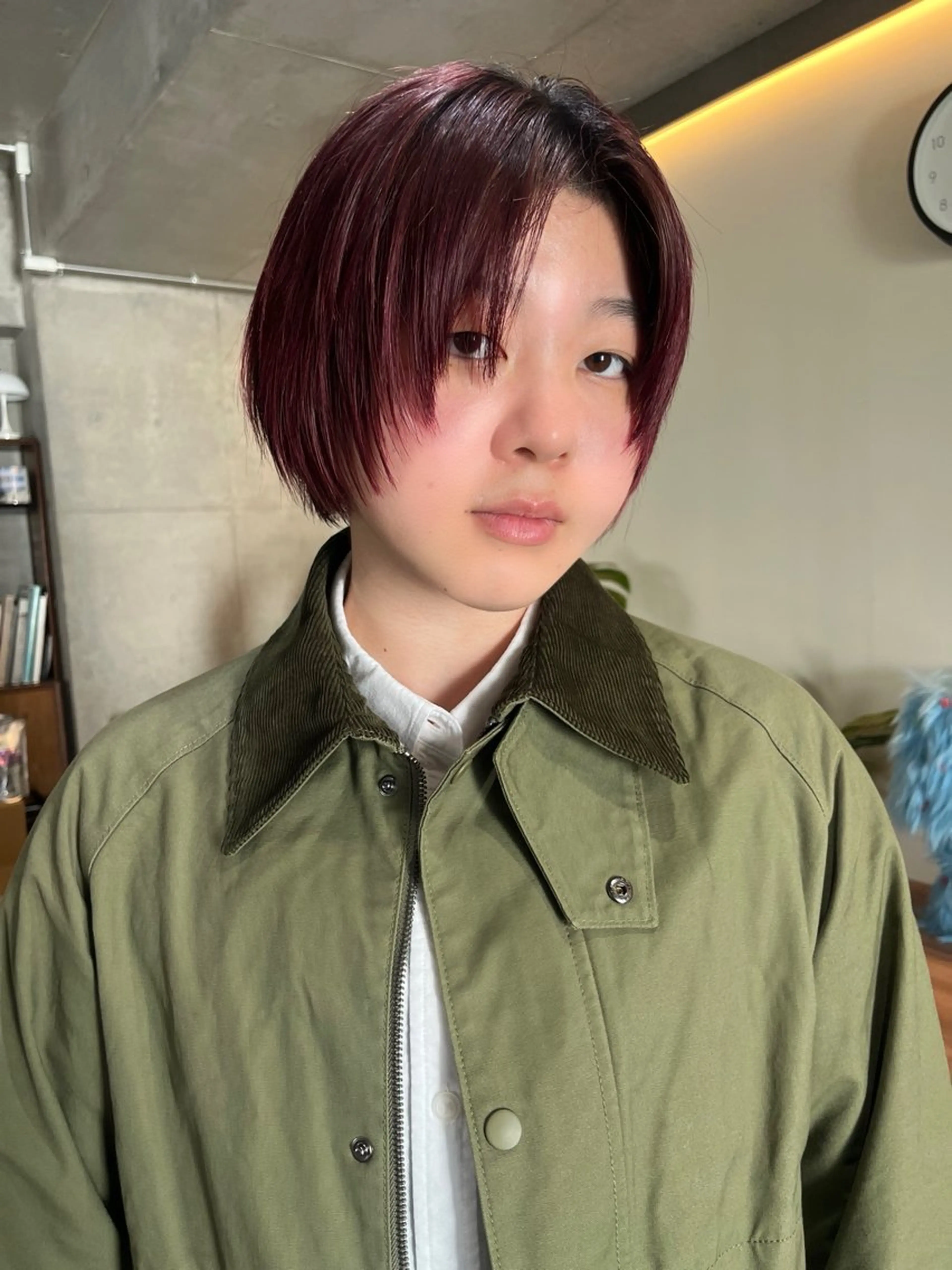 ショート オレンジブラウン ハッシュカット レイヤーカット ウルフカット ウルフレイヤー レイヤーカット\ウル フ　chinatsuのヘアスタイル