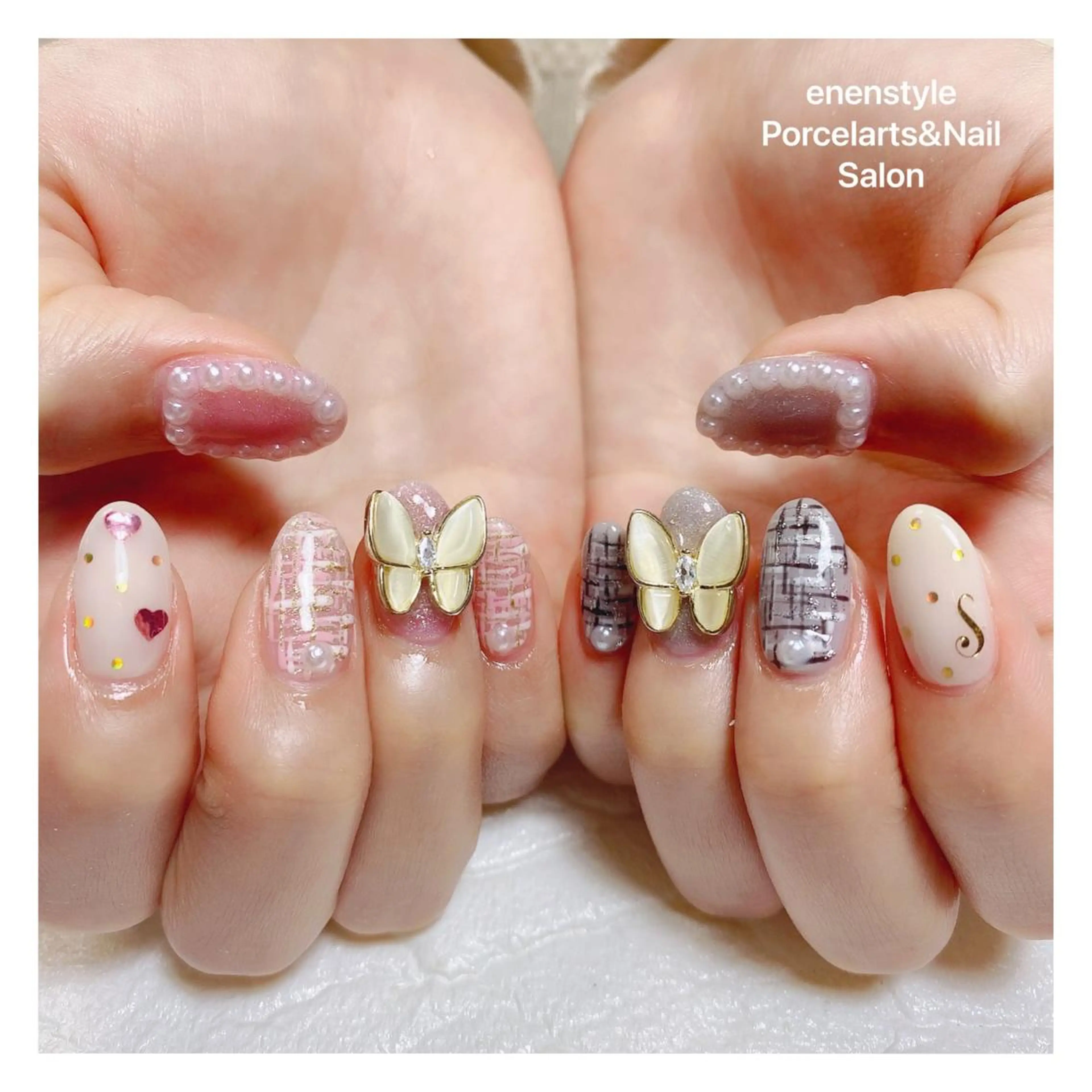 ミディアム ネイル ハンドネイル 👑enen style👑のネイルデザイン