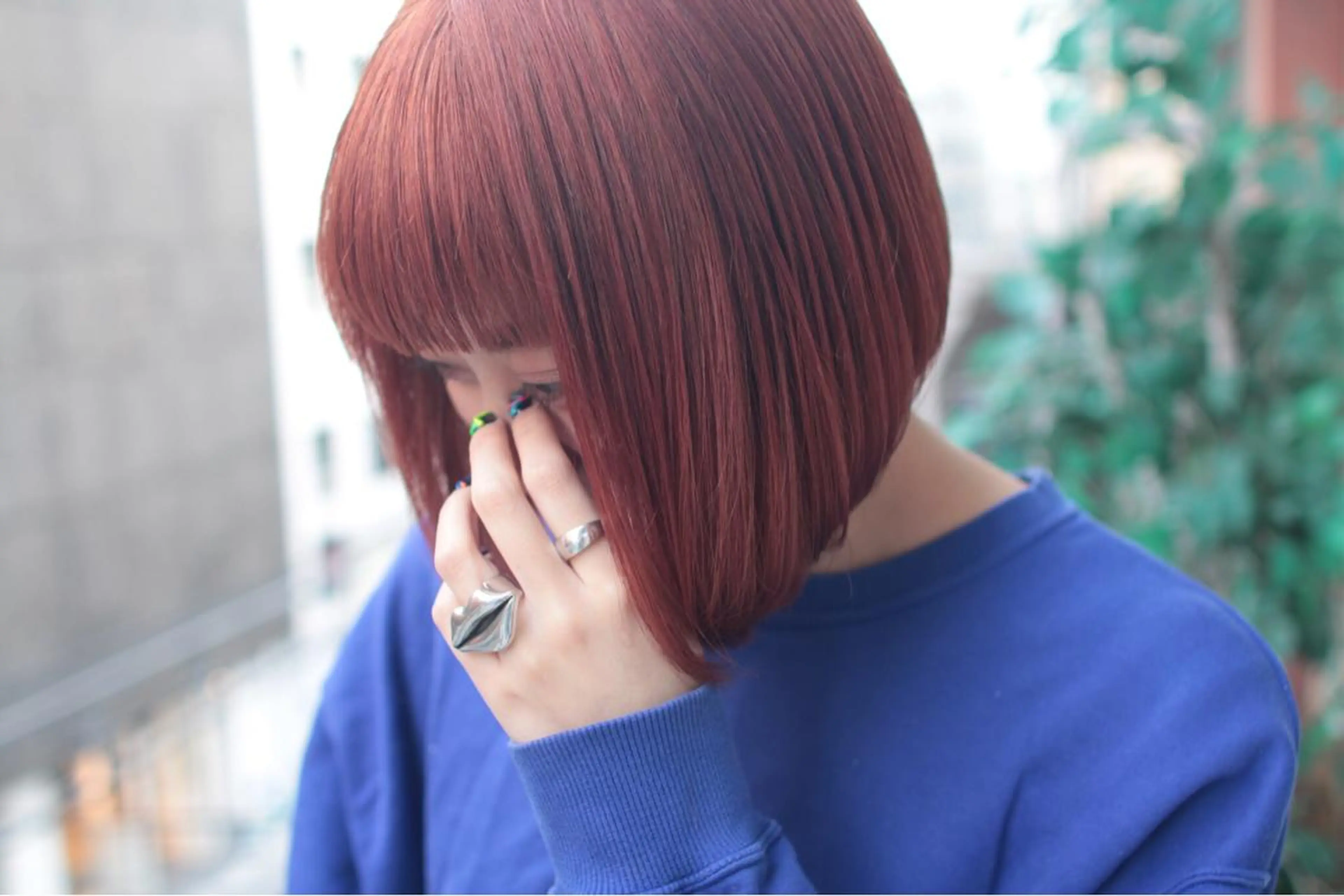 ミディアム カラー 堺 鳳 ママ美容師 yukariのヘアスタイル