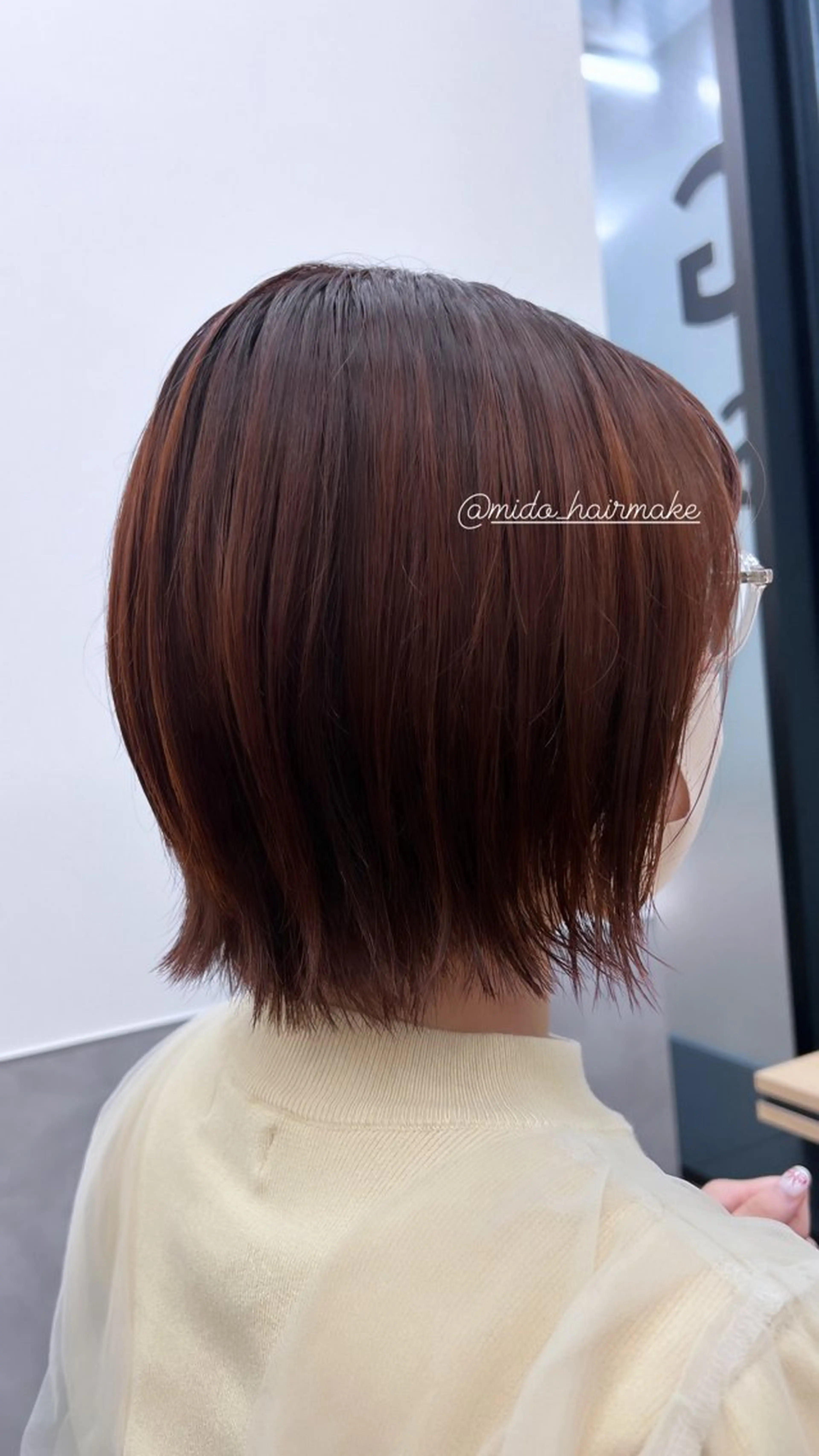 ショート カラー ブラウンカラー オレンジ オレンジブラウン MIDORI ミドリのヘアスタイル