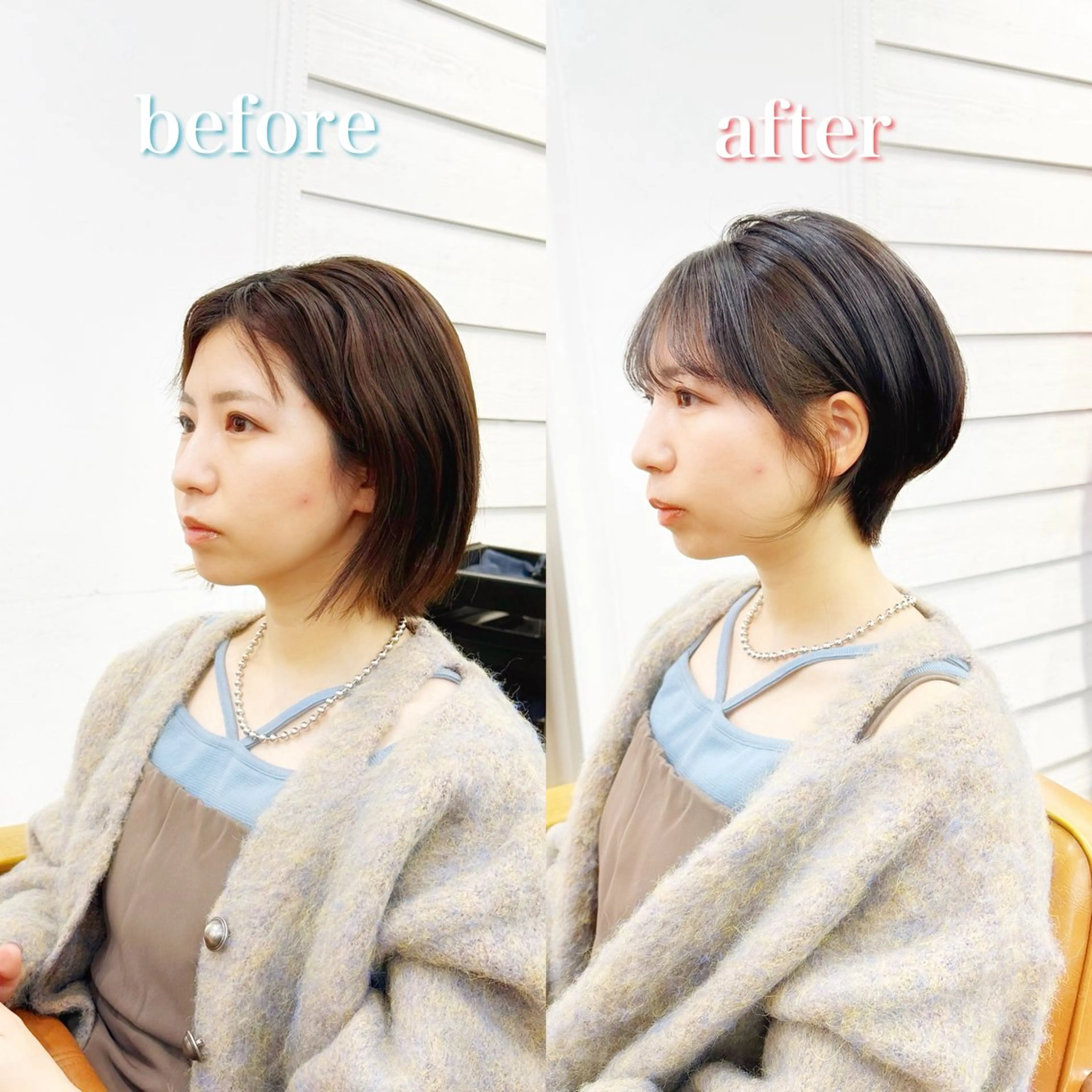 ショート カラー カット ヘアカラー トリートメント newline銀座所属・👑銀座ショート/ 絶壁補正/金子涼👑のヘアスタイル