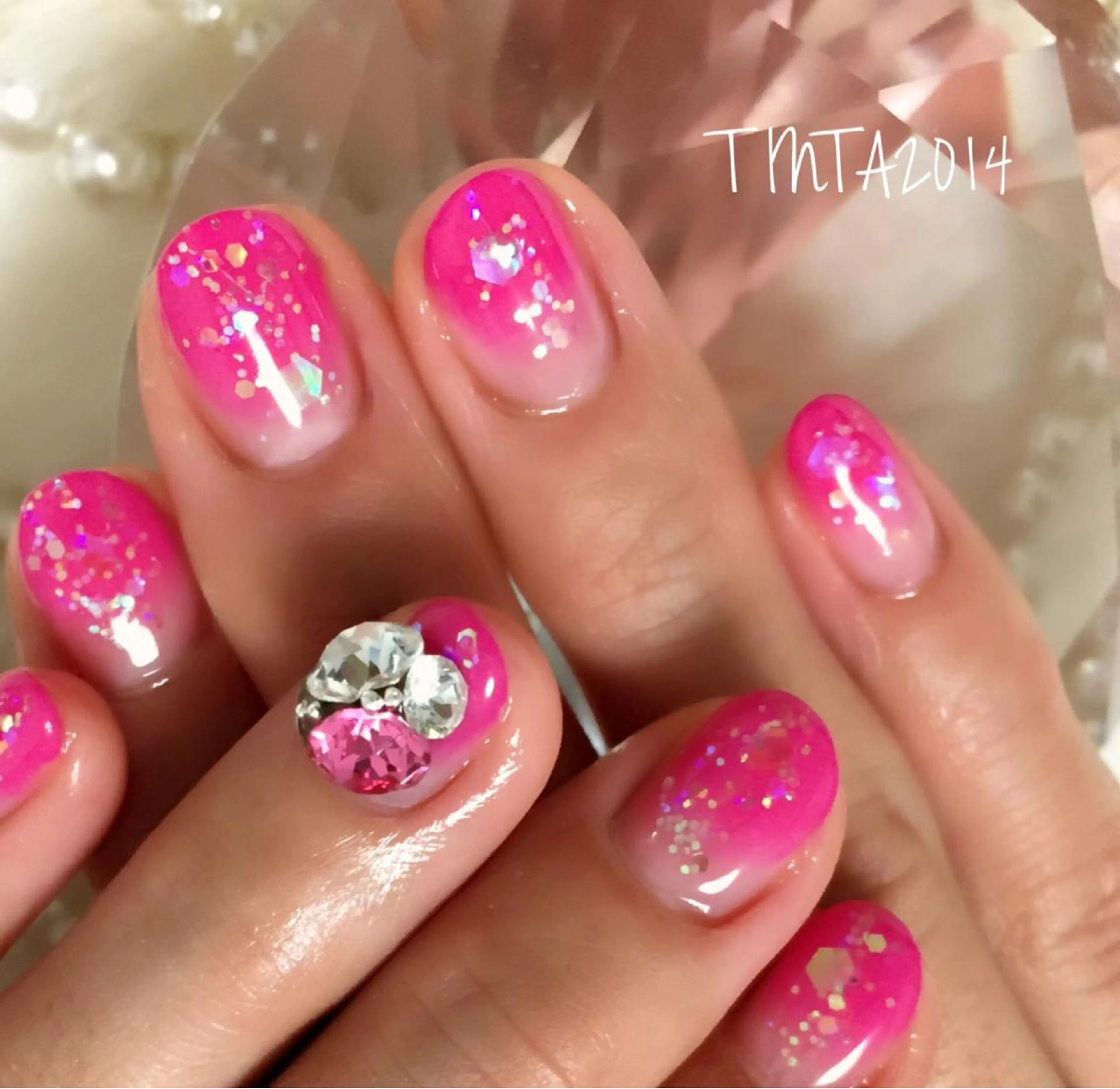 ネイル グラデーション ピンク ネイルサロン ティンタ所属・馬場 典子のネイルデザイン