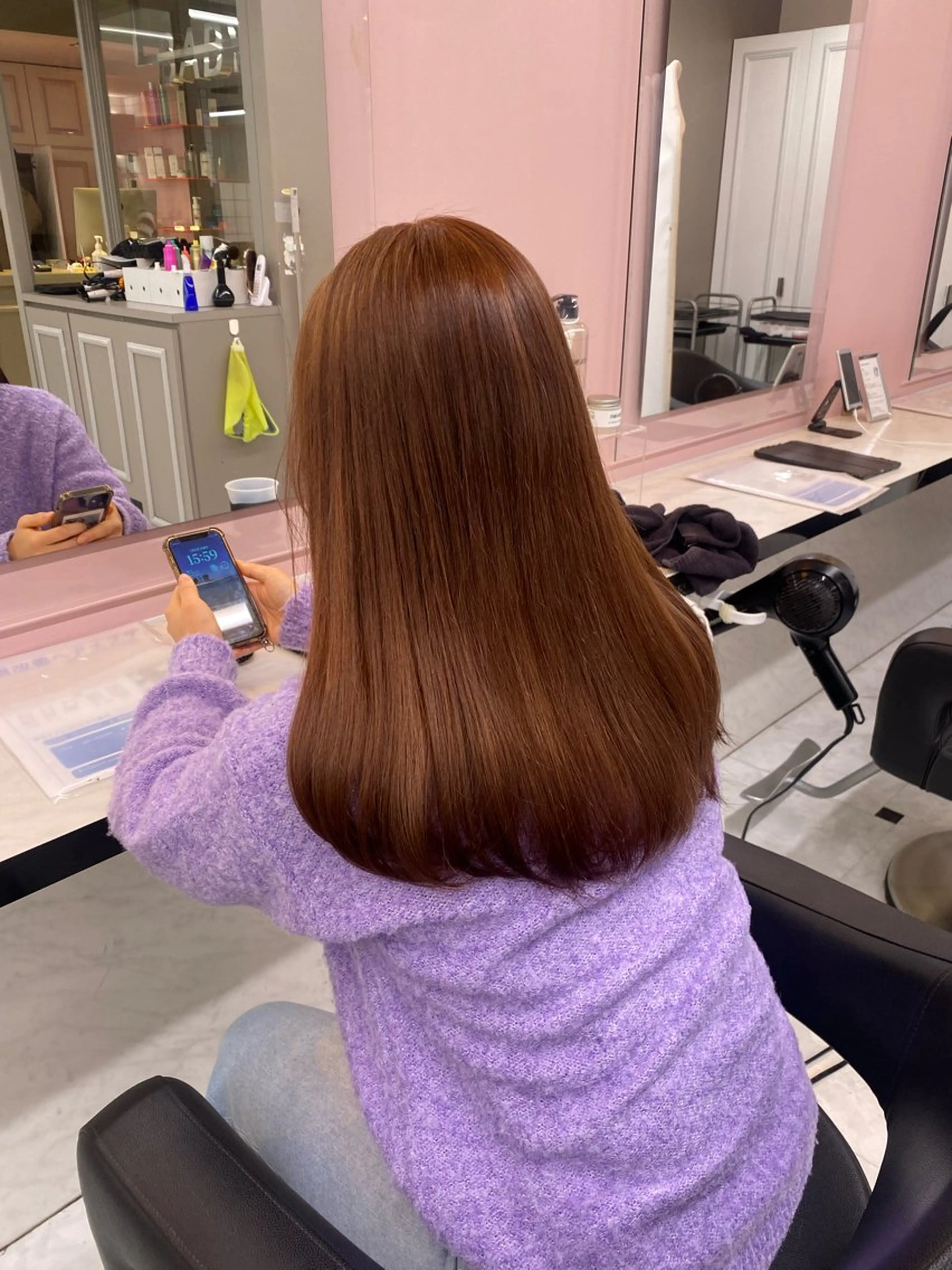 ロング カラー ブラウンカラー 髪質改善 カット ヘアカラー 透明感ベージュカラー 🪞上野🪞AIのヘアスタイル