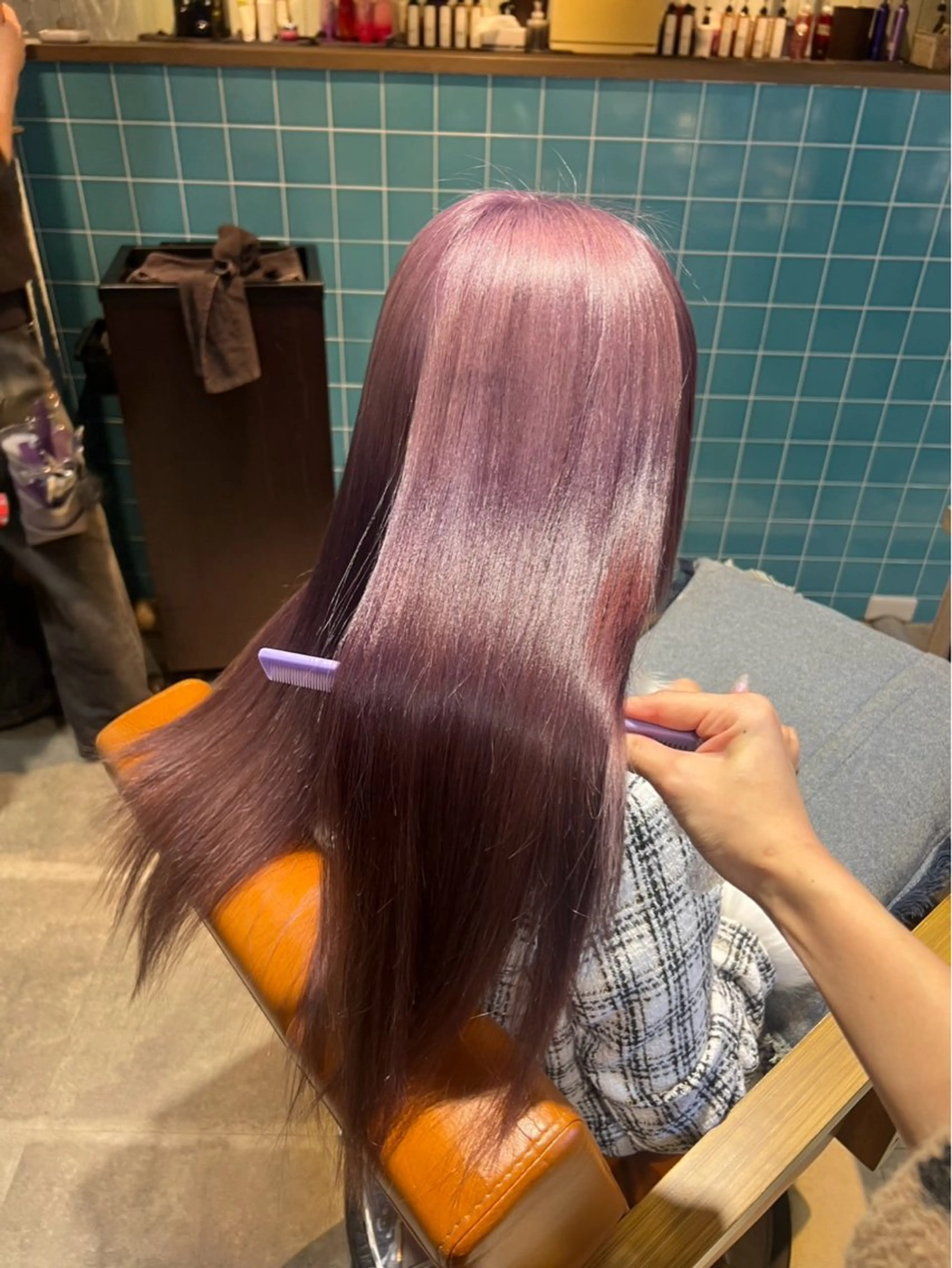 ロング ヘアカラー トリートメント 艶髪×透明感カラー ののかのヘアスタイル