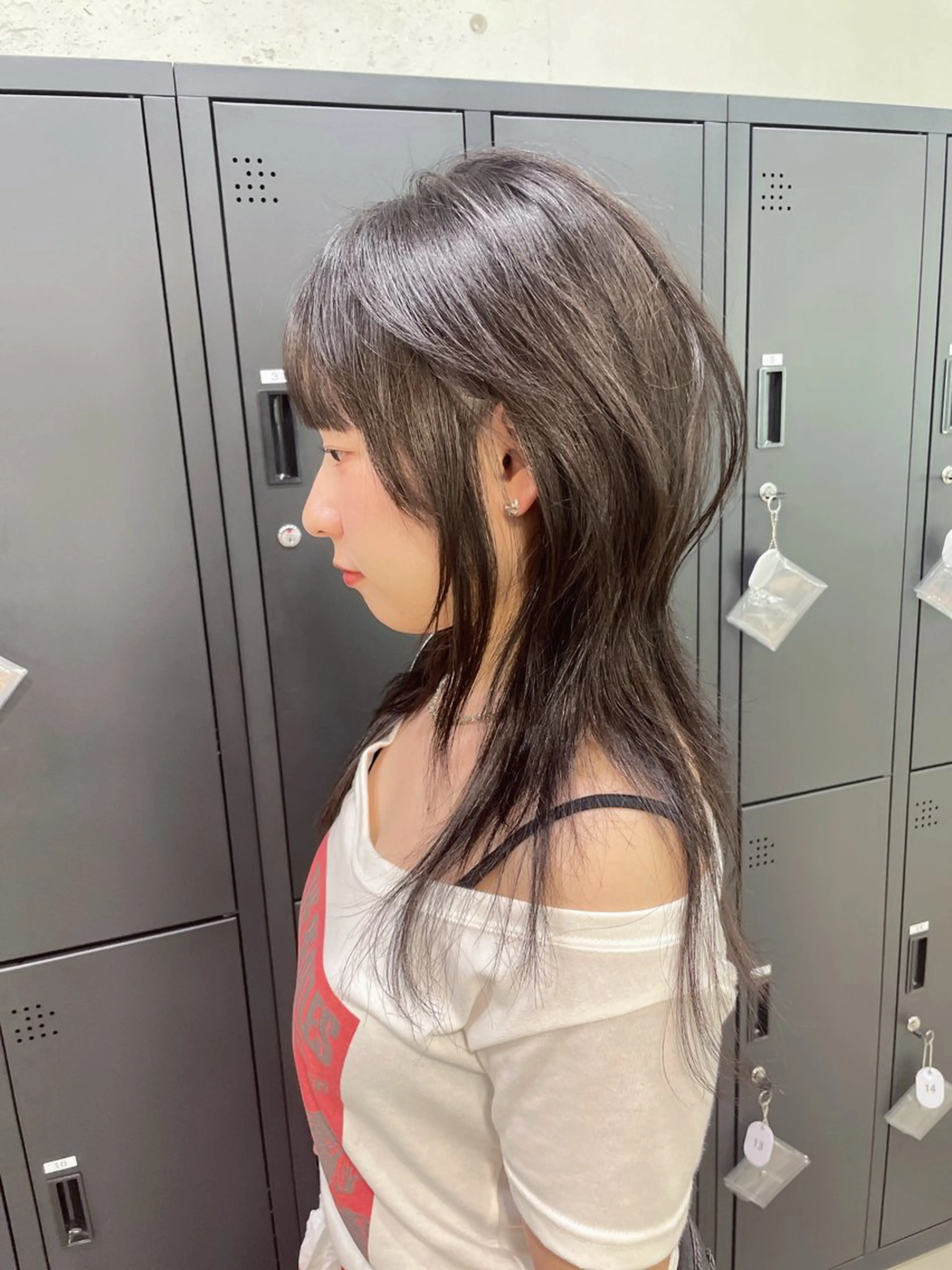 セミロング カラー カット ヘアカラー yu-kaハッシュ カット/韓国レイヤーのヘアスタイル