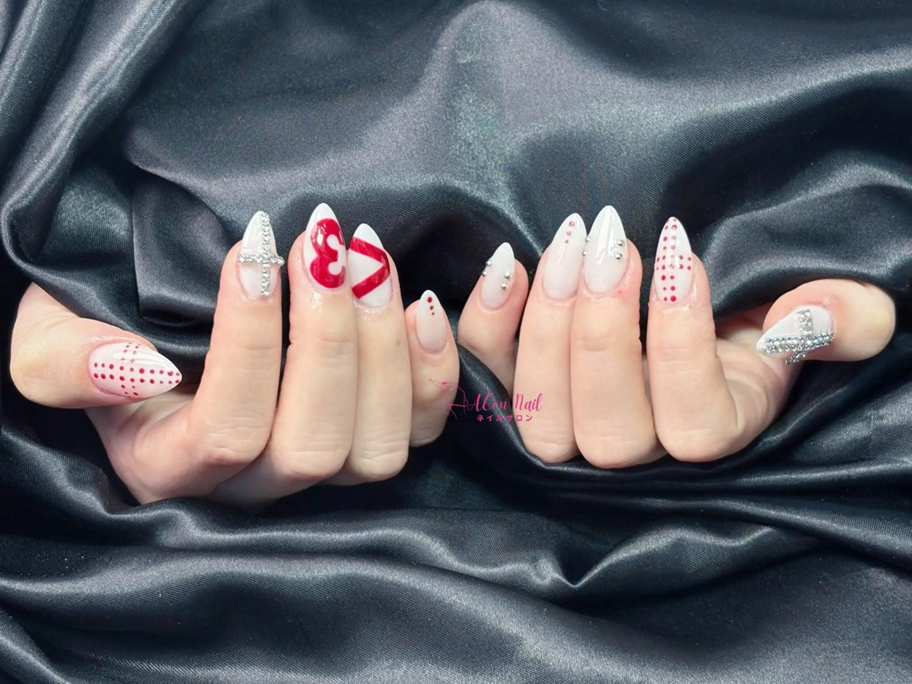 ネイル 桜ネイル 長さ出し フラワーネイル フレンチネイル ジェルネイル ハンドネイル ACon NailSalonのネイルデザイン