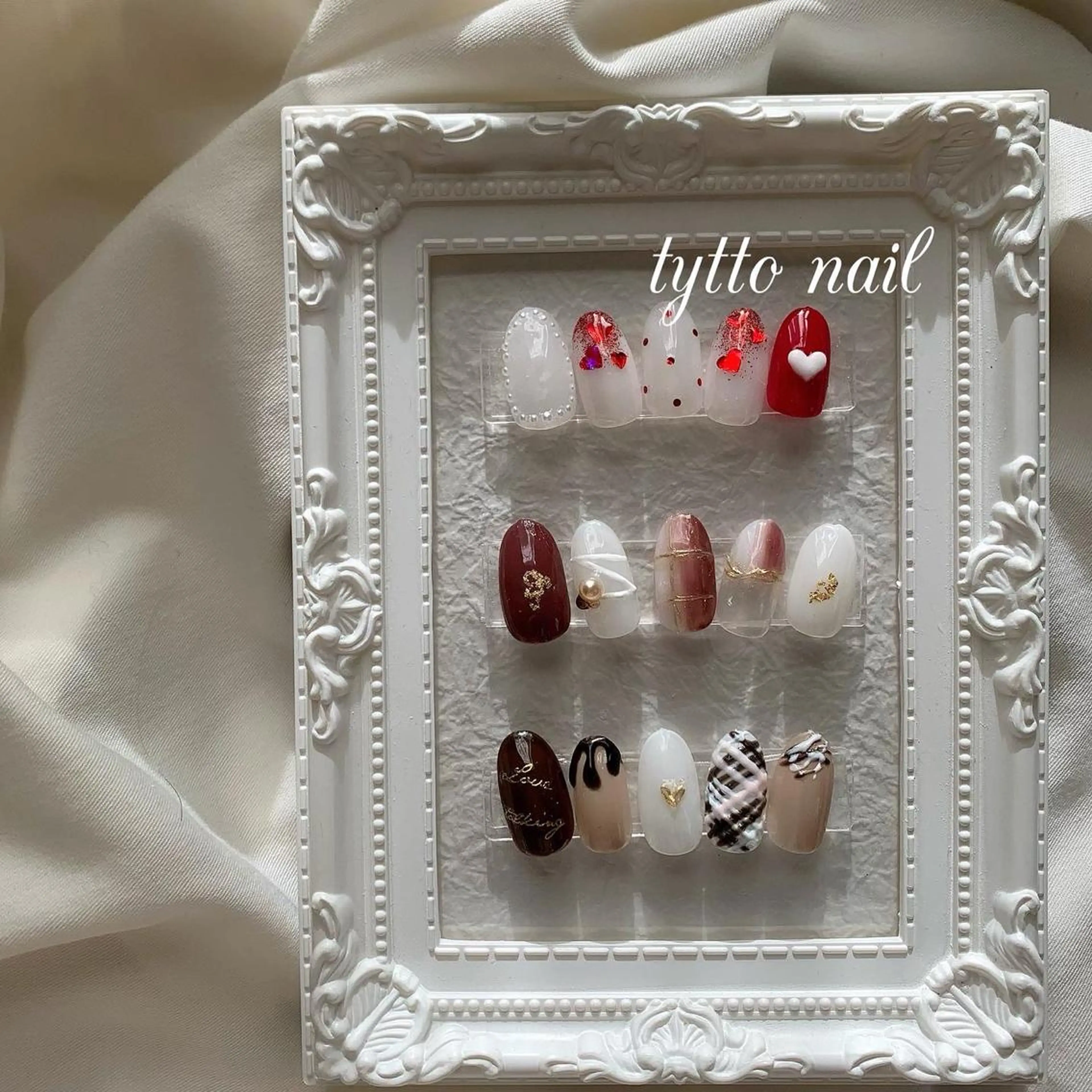 ネイル ハート バレンタイン 冬ネイル tytto nail ❤︎‪‪eri‪‪のネイルデザイン
