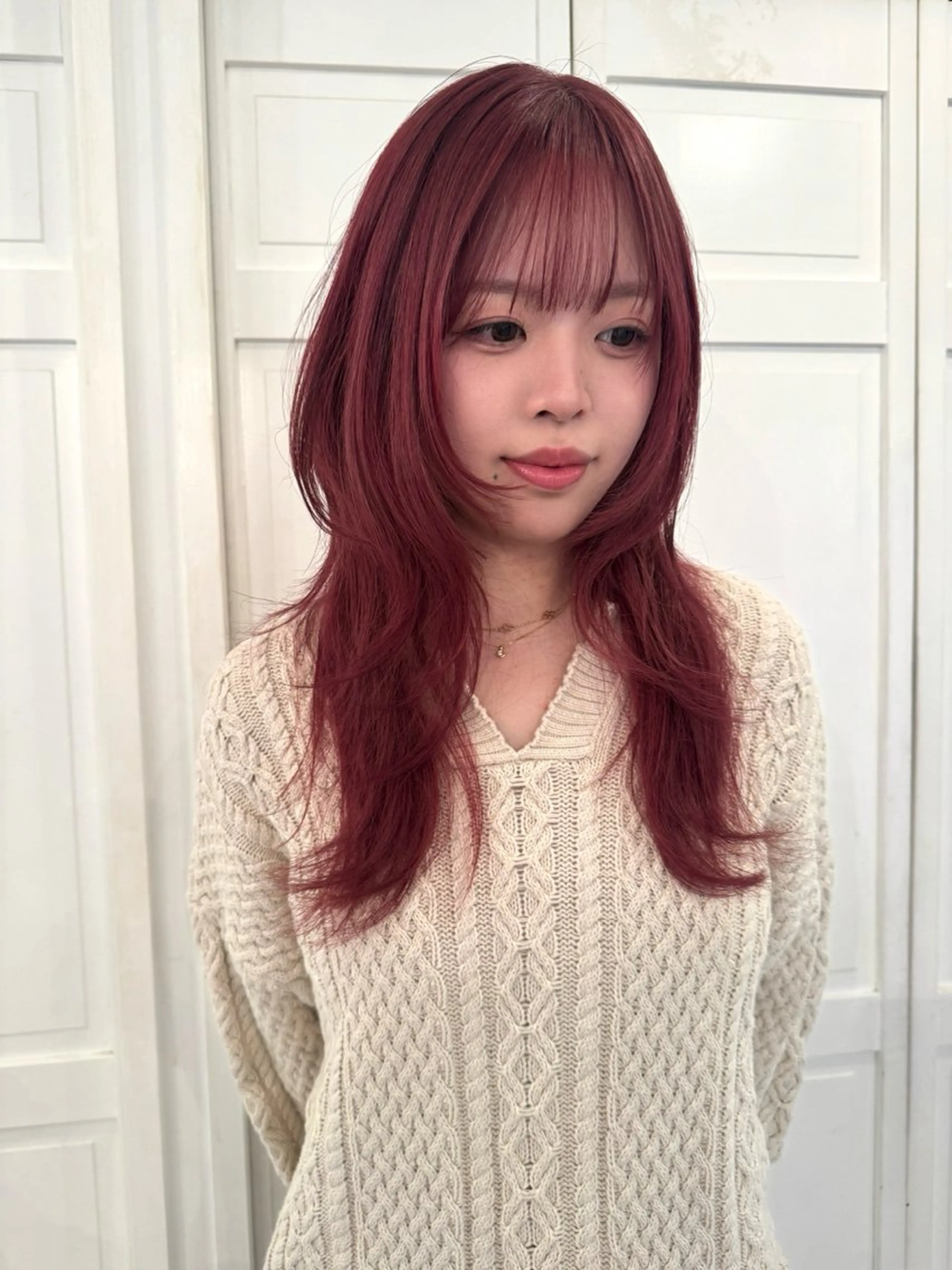 ロング カラー カット ヘアカラー ブリーチカラー🎀 韓国風/寺門美優のヘアスタイル